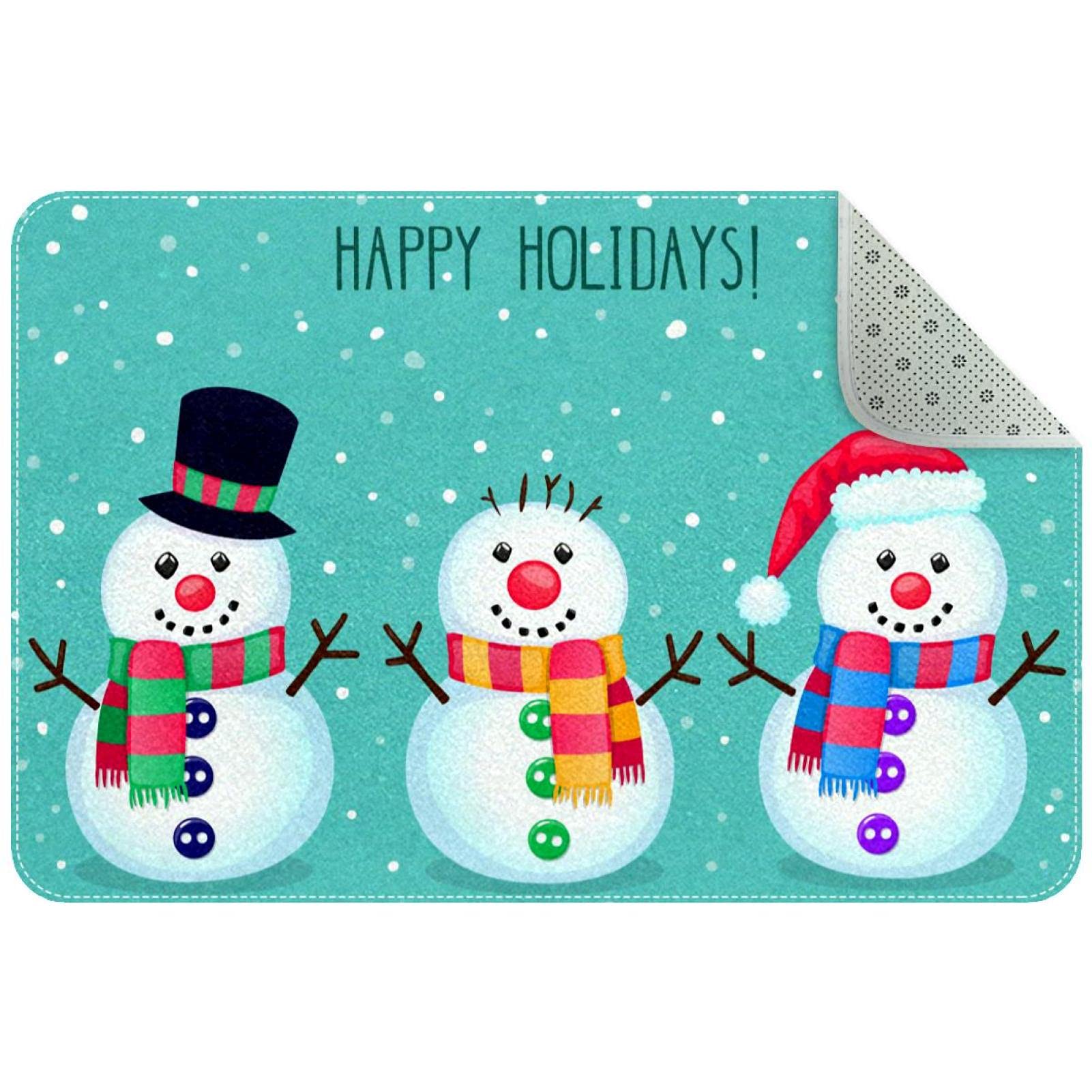 Paillasson de Noël mignon contre les sols glissants, tapis absorbant lavable en machine
