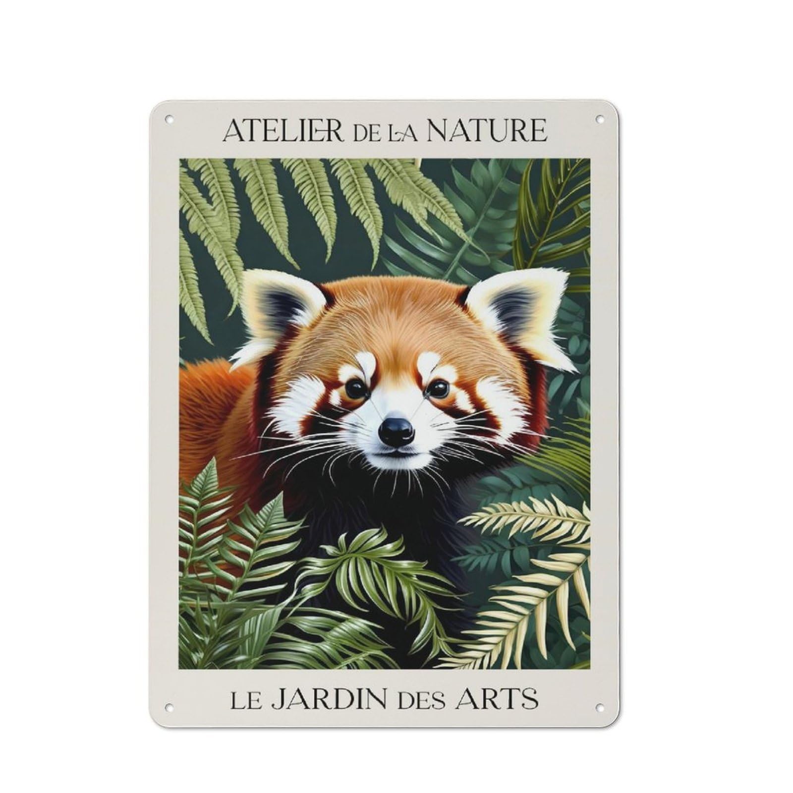 Junmoney Style-3 Tin Wall Plaque 40X30cm With Cute Wild Animal For Hobby Room Or Studio, For Kitchen, Dining Room And Home Bar Wall Decor
