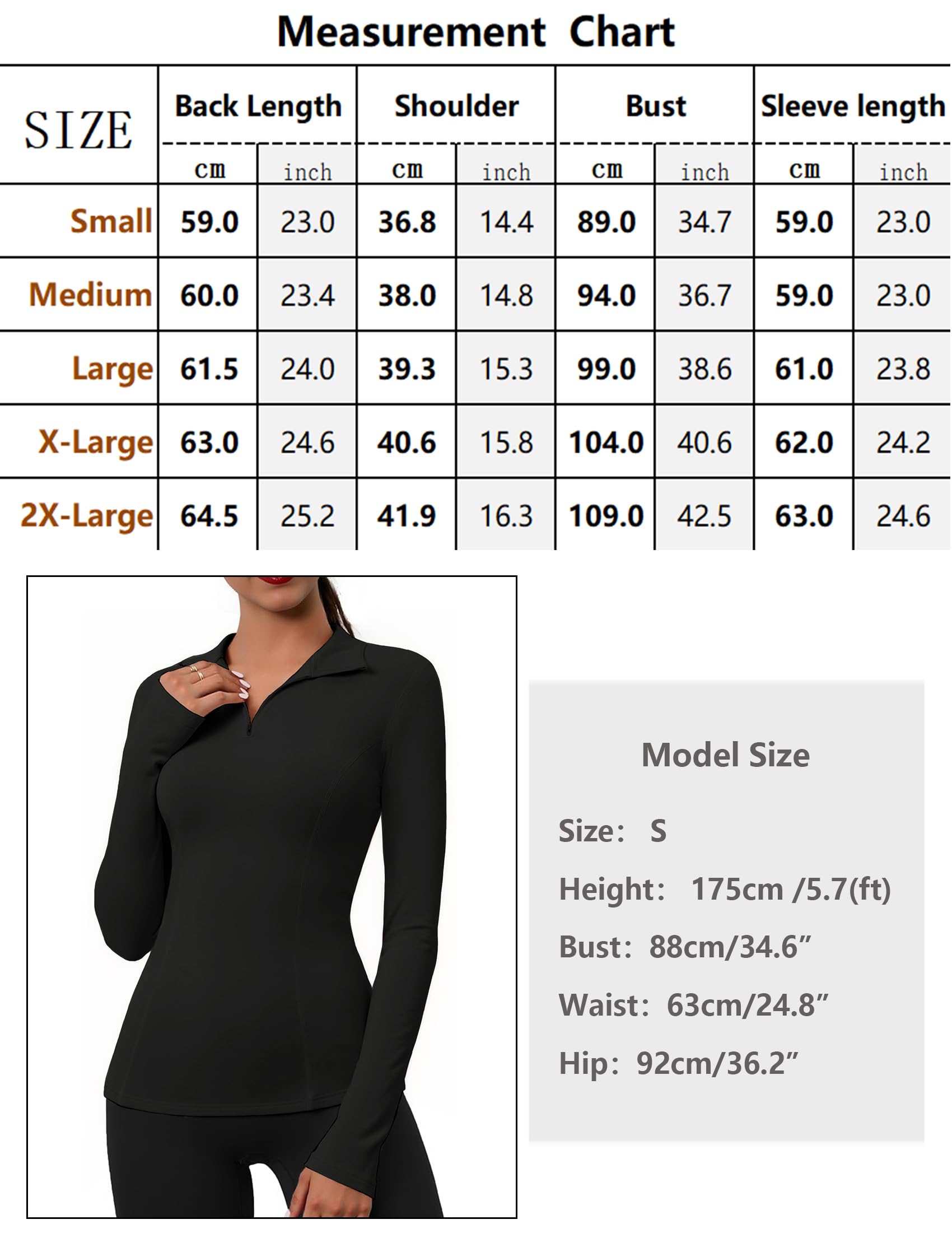 Gyabnw Haut Thermique Femme Manche Longue T-Shirt Chaud Col Roulé Tee Shirt sous Vêtements Thermiques Maillot de Corps Base Haut Sport Ski pour Automne Hiver