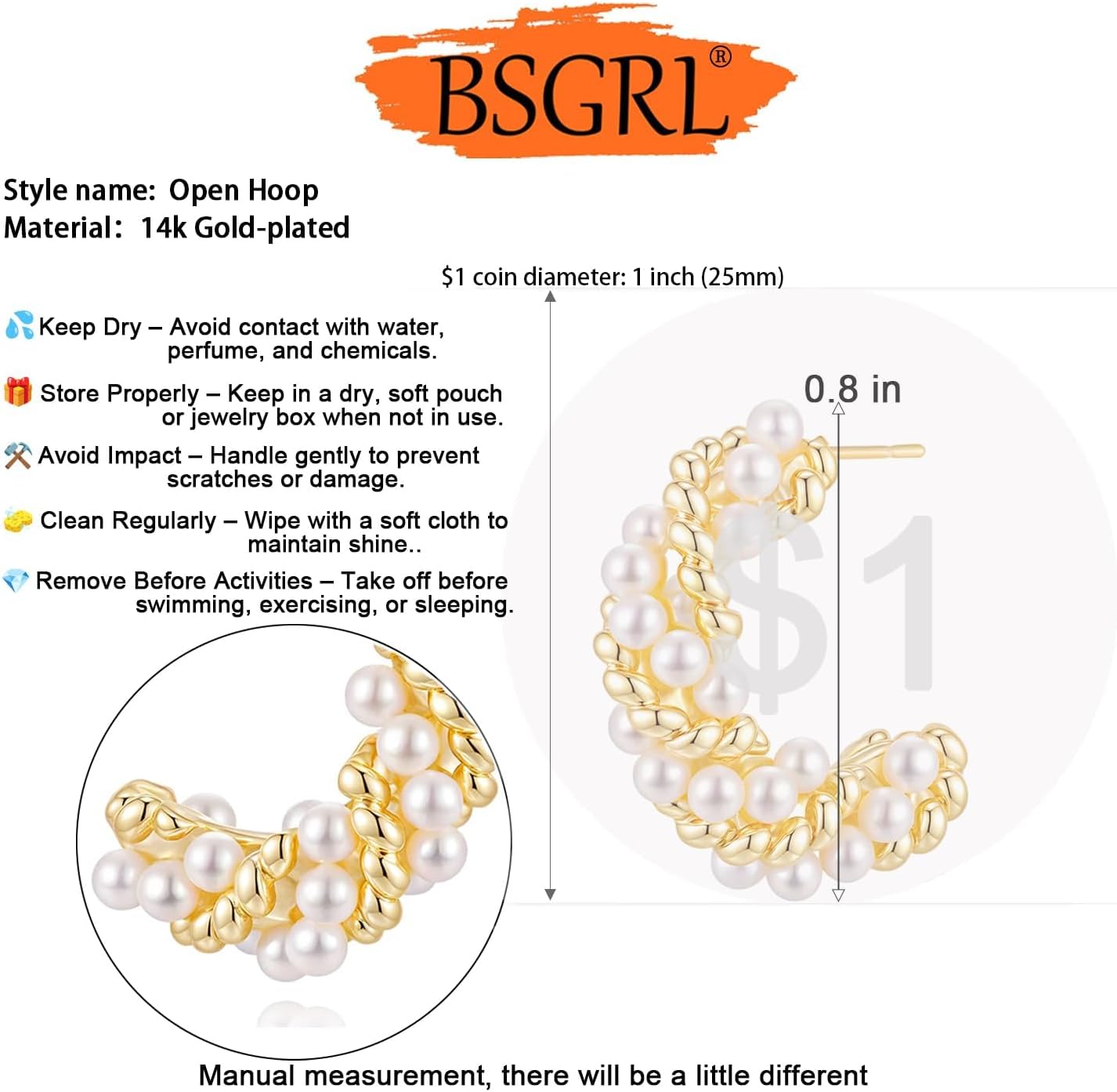 Pearl Earrings-14K Gold Plated Dainty Pearl Huggie Small Hoop Drop Dangle Earrings for Women Bridal Bridesmaids Elegant Wedding Jewelry - Image 6