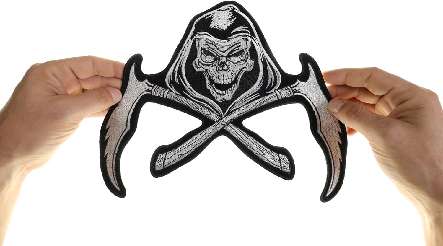 Reaper and Scythes Patch, Large Skull Patches for Biker Jackets (PL5680)