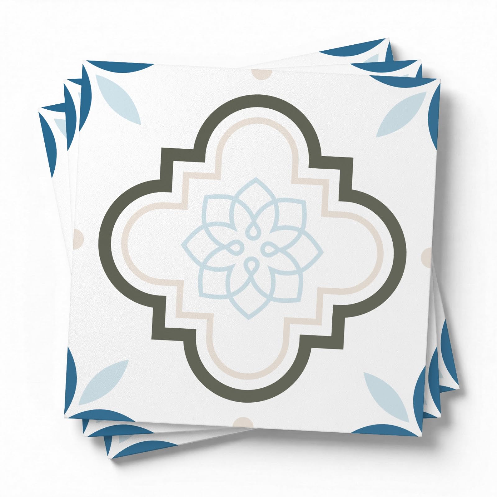 LMYSXAOZ Stick on Kitchen Tiles Blue Pattern Self Adhesive Wall PVC for Fireplace Surround Furniture Decoration Backsplash Bathroom Tile Stickers Waterproof