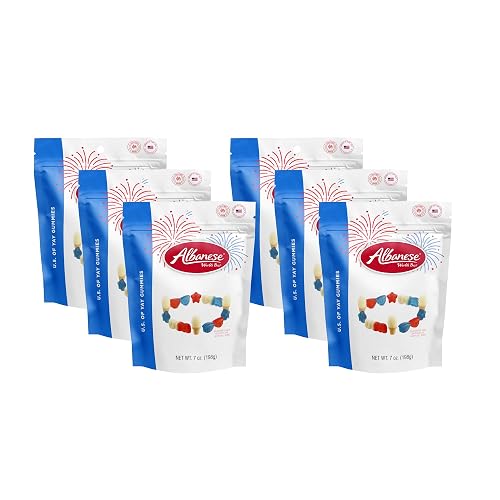 Albanese World's Best U.S. of YAY Gummies, Summer Party Candy, 7 Ounce Bag (Pack of 6)