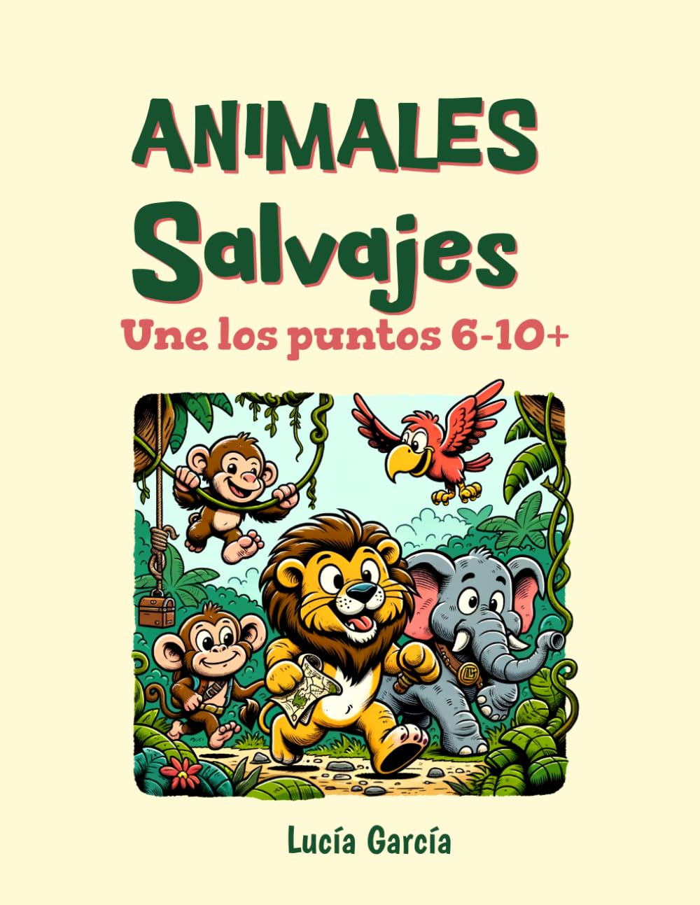 Animales salvajes: Conecta los puntos y colorea: Libro para niños de 6 a 8 años