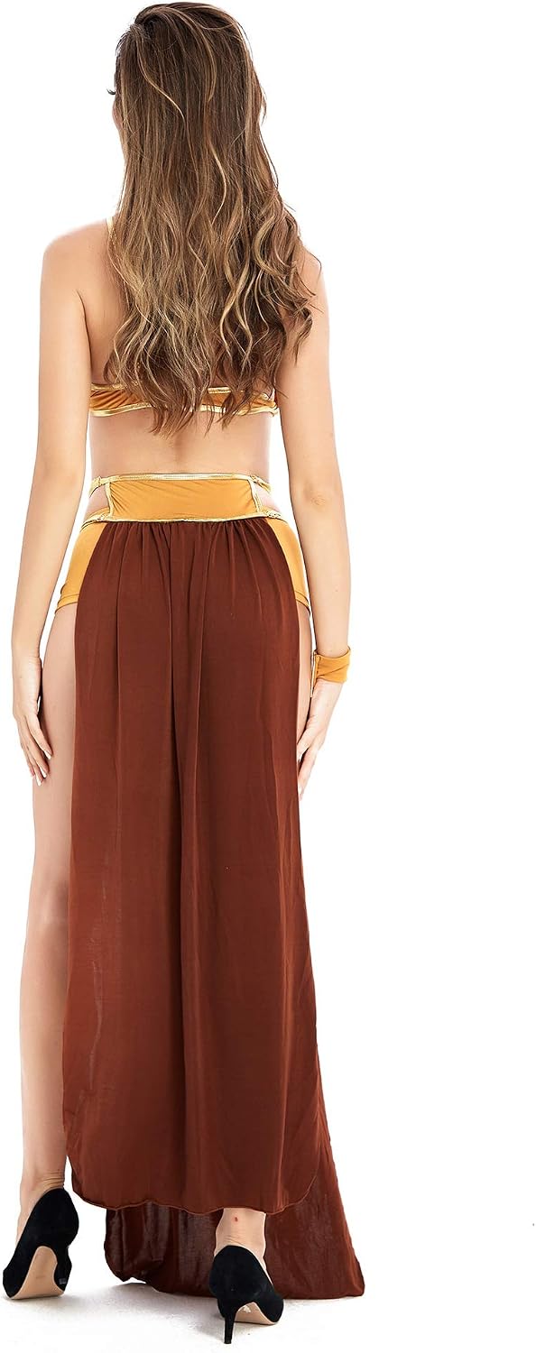 Sexy Costume Princess Slave Leia Miss Manners Uniform Women Halloween Cosplay Outfits