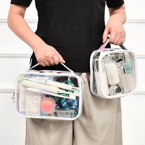 Miniatura 6 de Kawaii Milkshake Bunny Rabbit Clear Toiletry Bag for Traveling,2 Pack Makeup Cosmetic Bag with Zipper,Travel Bag for Toiletries,Travel Essentials