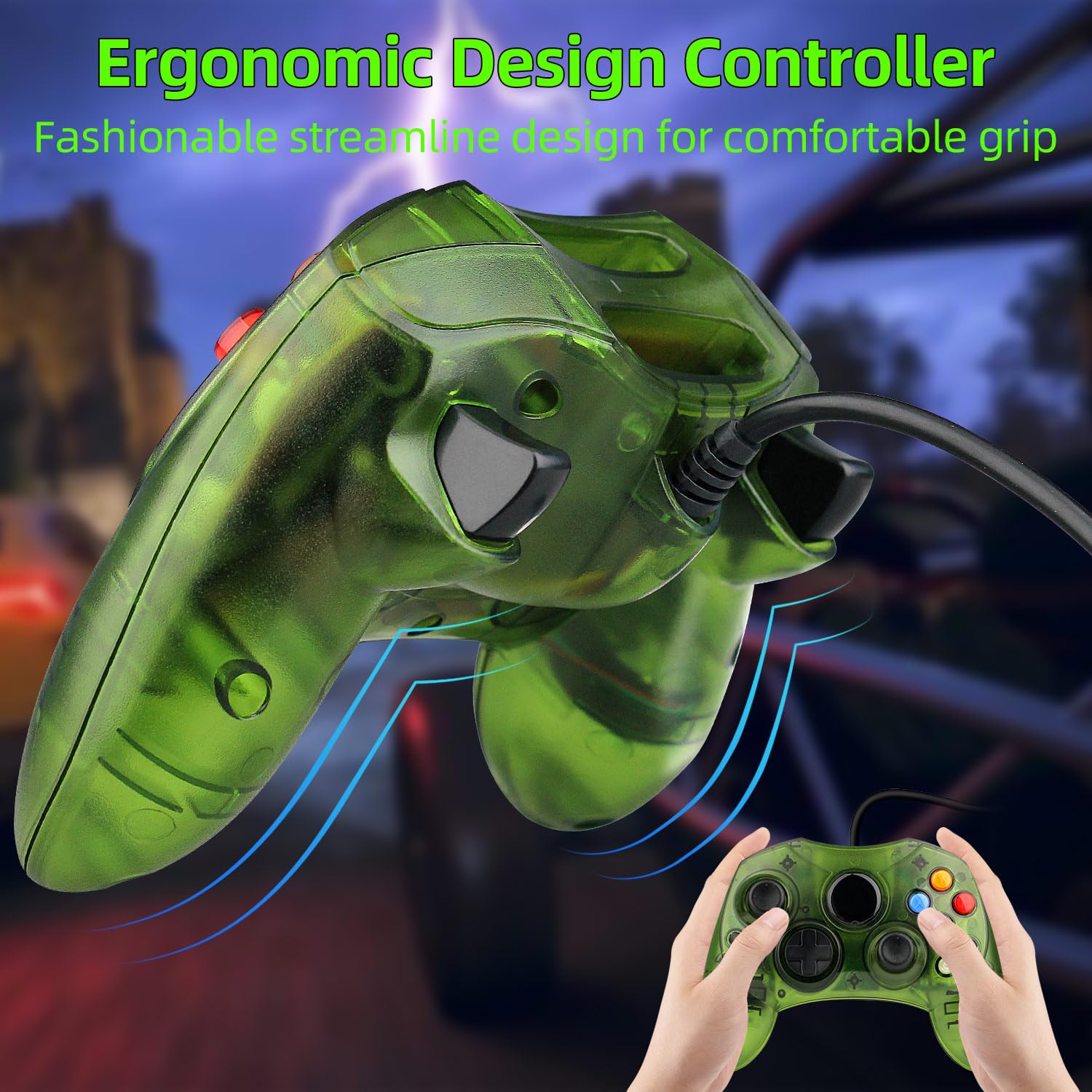 OSTENT Wired Controller Gamepad Joystick S Type 2 A pour Microsoft Old Generation Console Xbox Jeux vidéo Couleur Vert