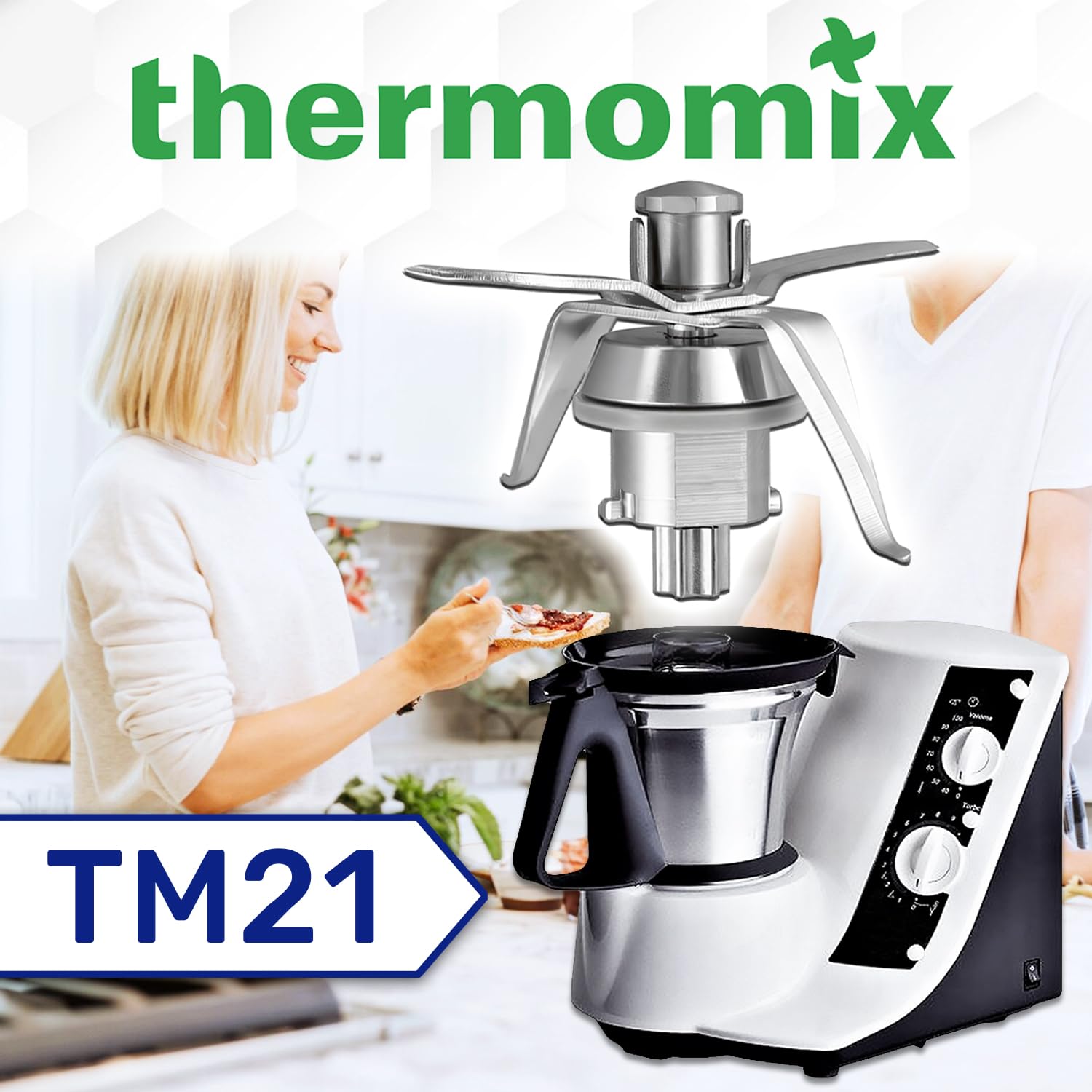 Juego de Cuchillas y Junta para Vorwerk Thermomix TM21 Robot de Cocina