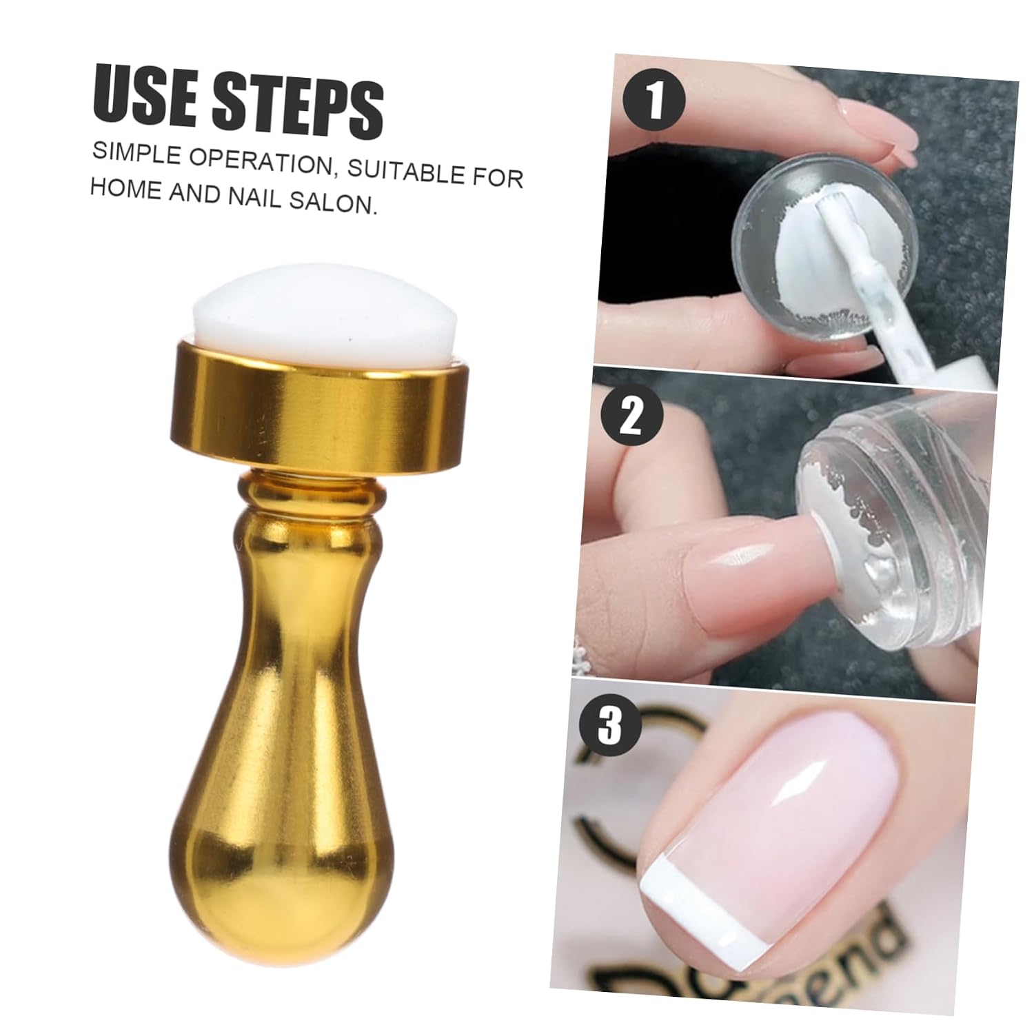 Vaguelly 1 Set Nail Art DIY Tool Manicure Stamper for Home Use Easy to Operate Nail Art Seal for for Beginners and Professionals Finish