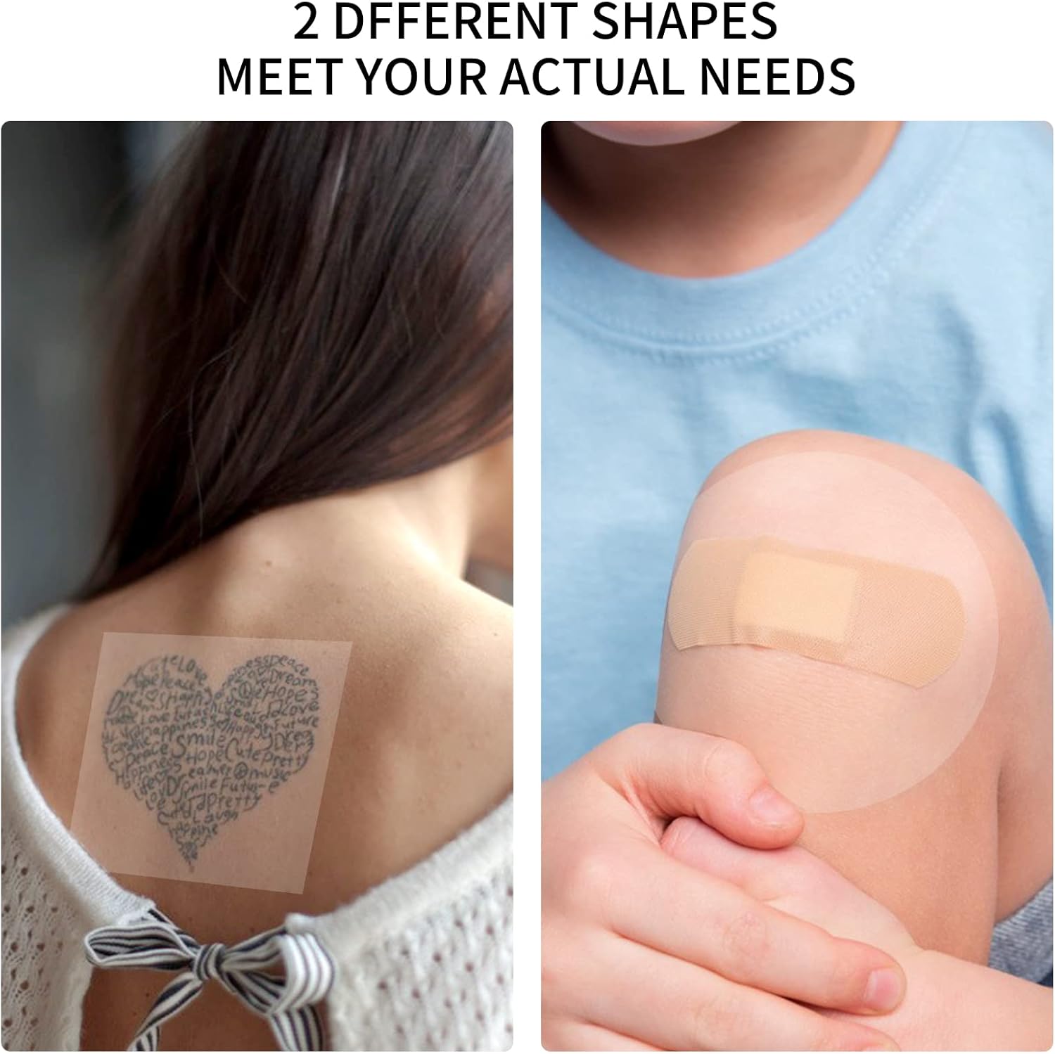 50 Pcs Waterproof Adhesive Bandages Transparent Stretch Tattoo Aftercare Bandage,Protective Waterproof Film Dressing Cover Tape for Wound Dressing, Swimming, Shower (4 x 4 Inch Round,Square) - Image 6