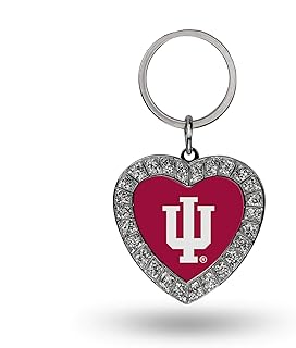 Rico Industries NCAA Team Color Rhinestone Heart Keychain - Great Accessory