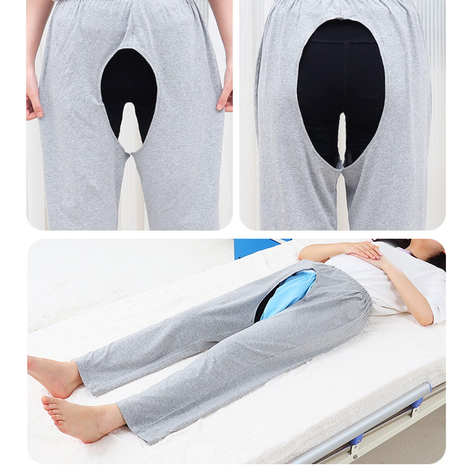 Amazon.com: Nutriess Open Crotch Pants for Bedridden Disabled Easy