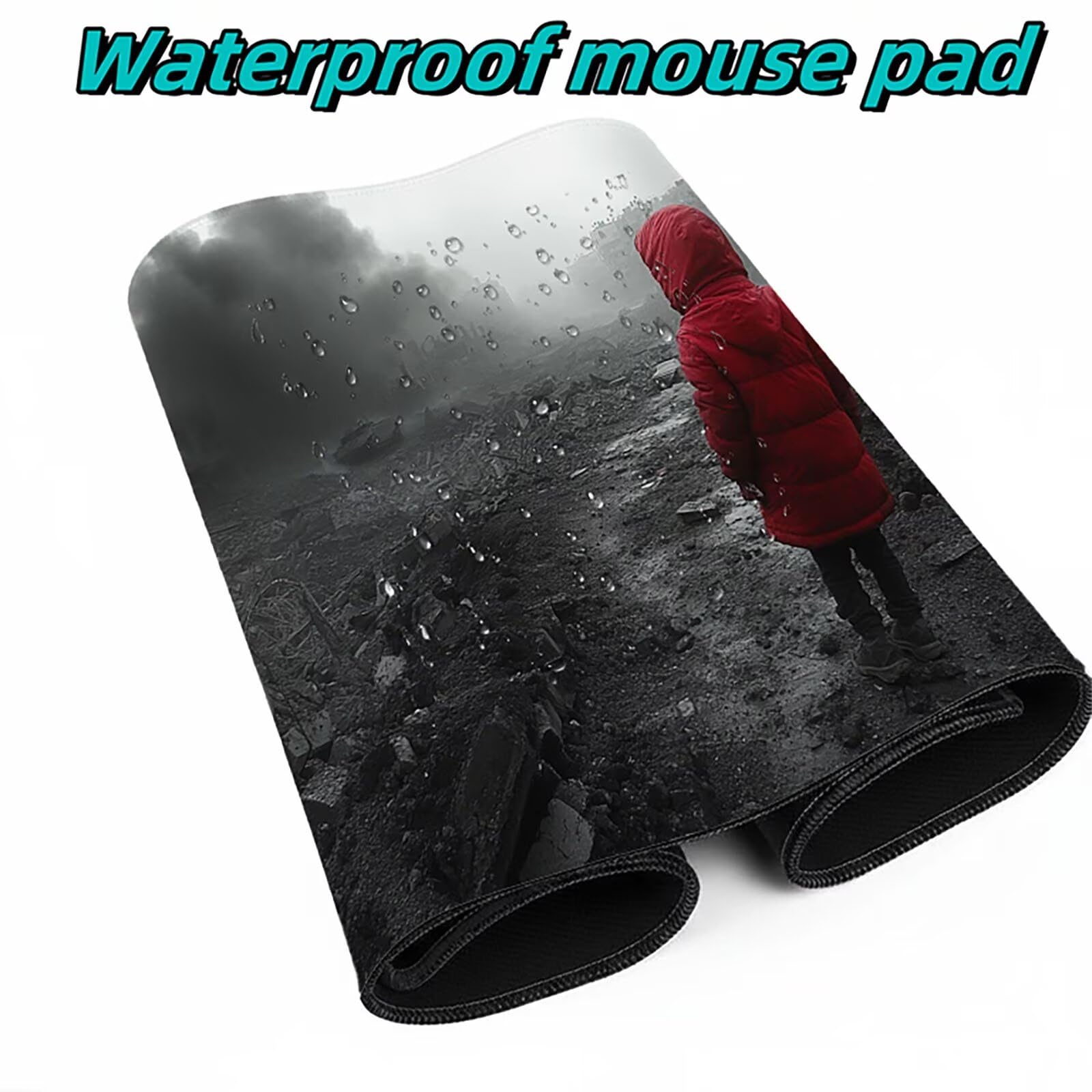 Podkładka pod mysz, zbiornik, XXL, 100 x 50 x 0,3 cm, wodoszczelna, antypoślizgowa, gumowa podstawa, podkładka na biurko, do biura, gier, klawiatura gamingowa, bezprzewodowa, na laptopa, jesienna