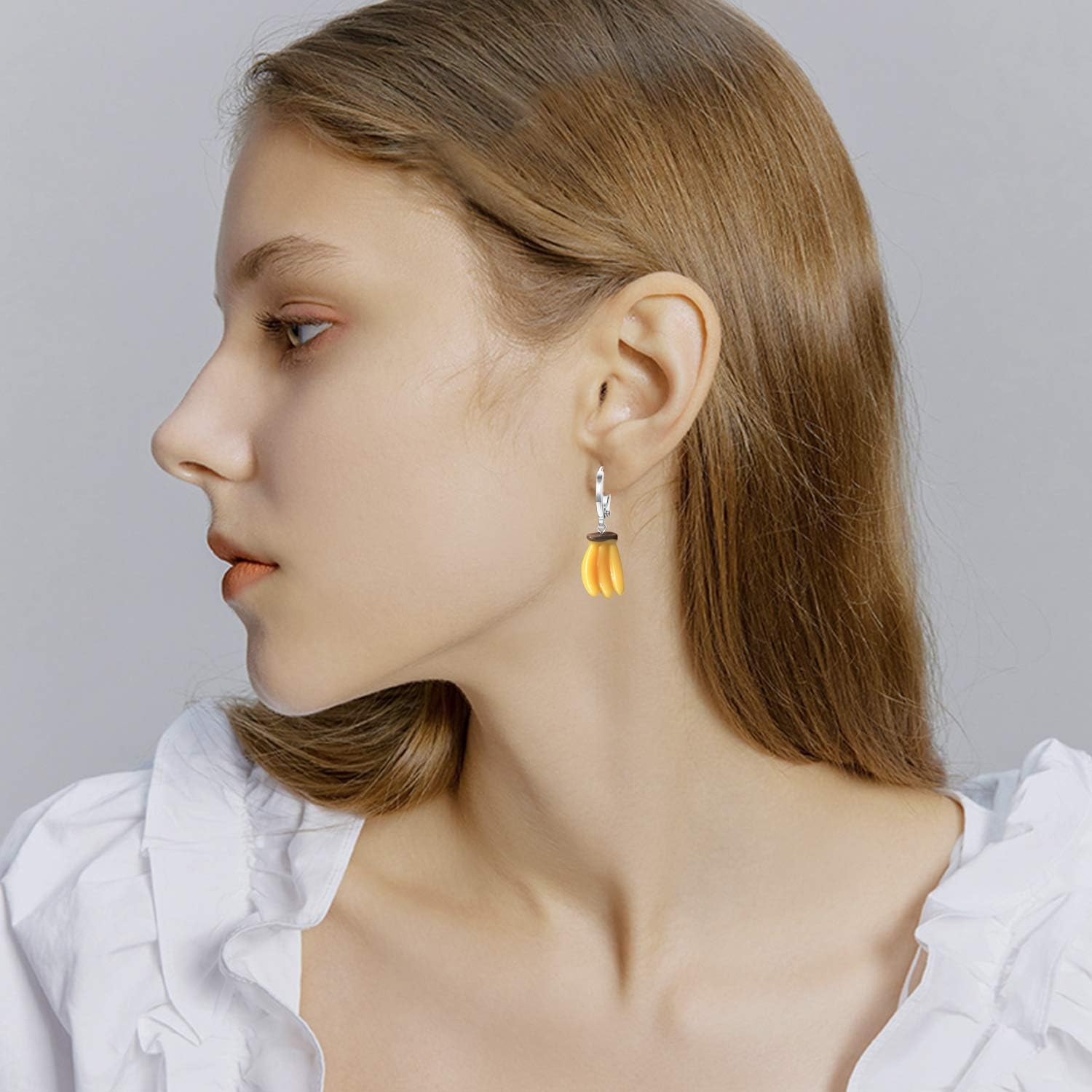 12 Pairs Creative Cute Simulation Fruits Dangle Drop Earrings Sets Statement Handmade Lemon Strawberry Hoop Earrings For Women Girls Jewelry Gifts - Image 6