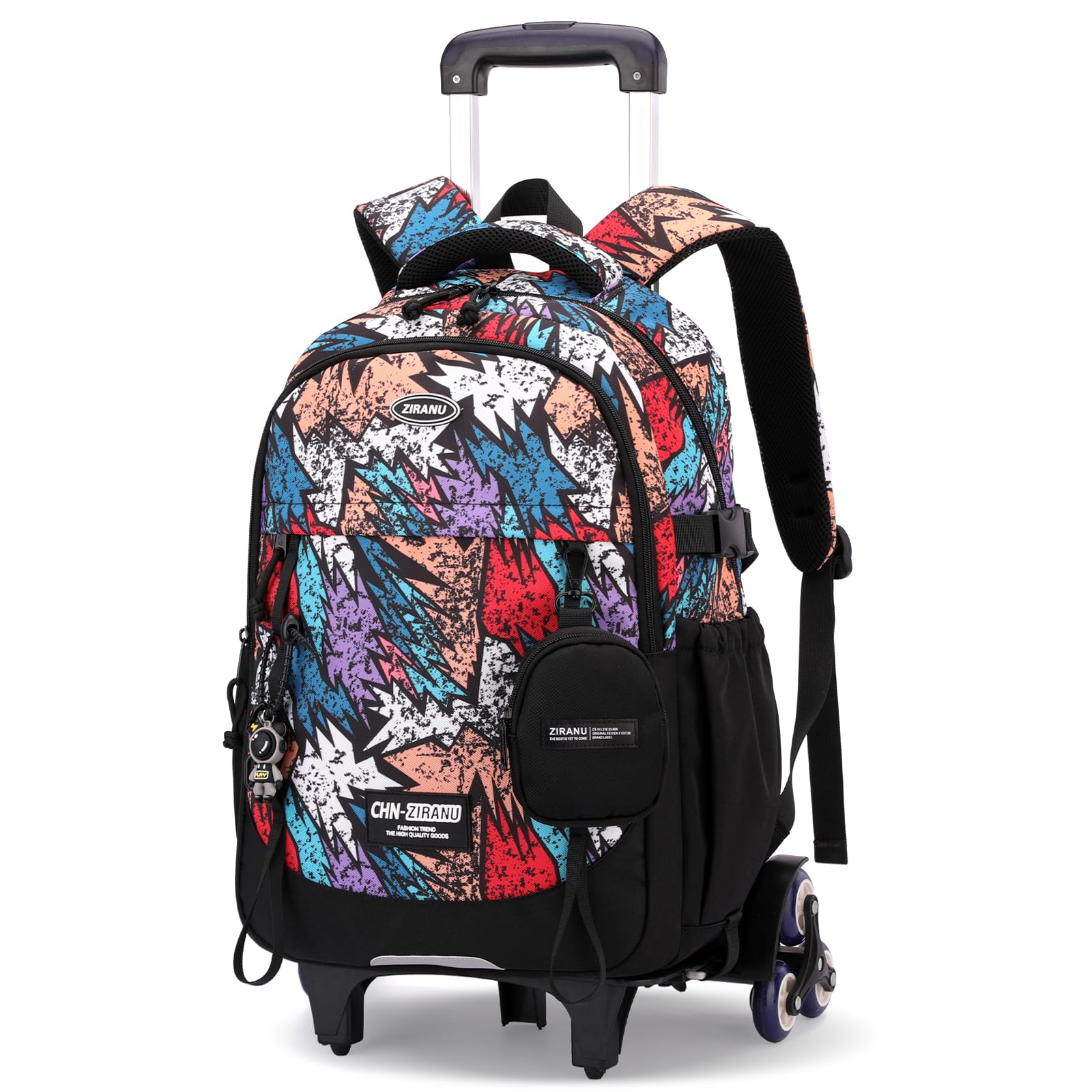 Amythe Sac à Dos à roulettes Garçons Collège, Cartable Scolaire à Chariot Détachable pour Garçons, Poche Ordinateur 15.6", 6 Roues pour L'école, Voyages et Loisirs