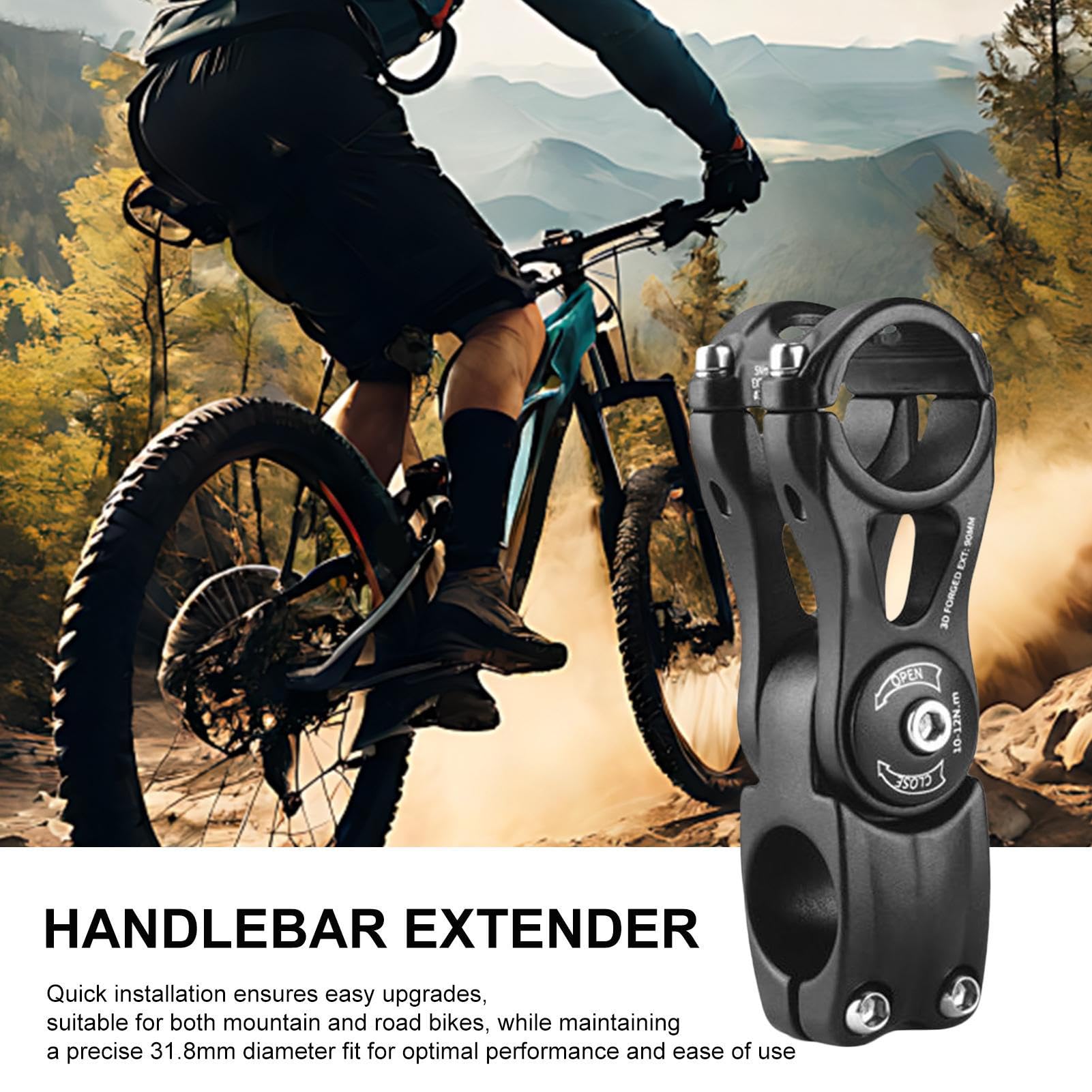 Vástago de bicicleta - Extensión de manillar ligera en aleación de aluminio | Tallo de bicicleta de montaña ajustable, alta absorción de impactos para escalada de escala, carreras, entrenamiento