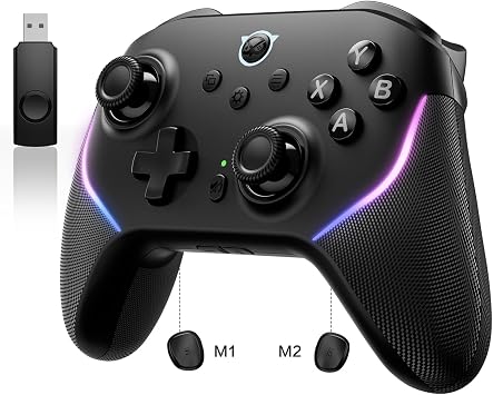 NYXI Master P1 2.4G PC Kablosuz Kumanda, Hall Efektli Joystick, Hall Efekti ve Mikro Tetikleyici, Ses Kontrol , Ayarlanabilir Turbo/Titre im, PC/NS/iOS/Android i in Programlanabilir H zl  Kilit