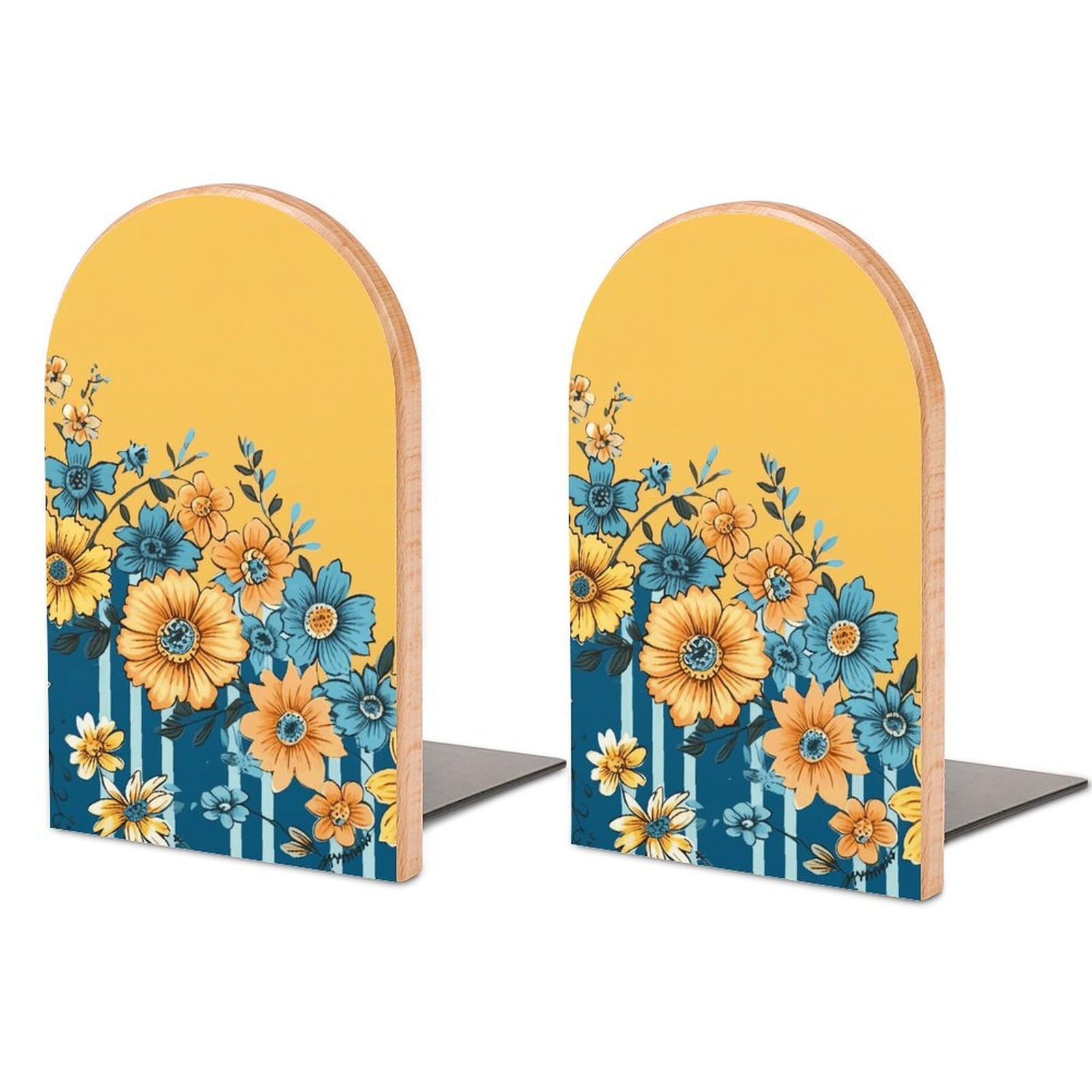 Serre-livres en bois de hêtre premium réglable au design floral