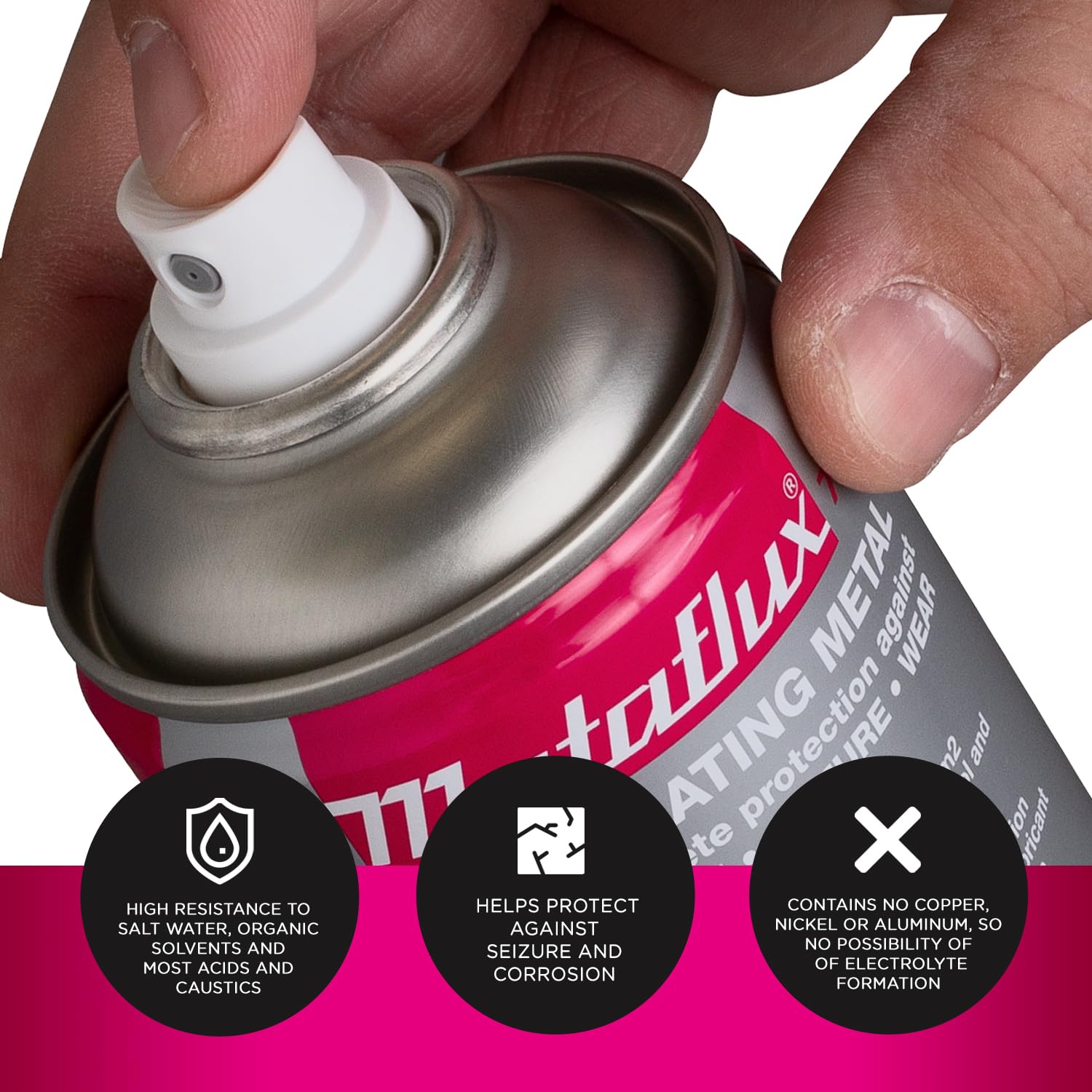 Metaflux Anti Seize Lubricant Spray Long-Lasting Seizure and Corrosion Protection for All Metals –Assembly Separation Penetrating Oil for Sealing Metal Bolts and Nuts – High Performance Thread Grease