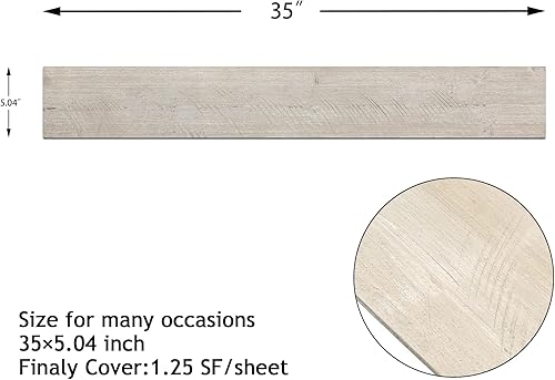 Miniatura 9 de KASARO Paneles de pared de madera para salpicaduras, 11 piezas, tablones de madera maciza de madera real para proyectos de bricolaje, paneles largos