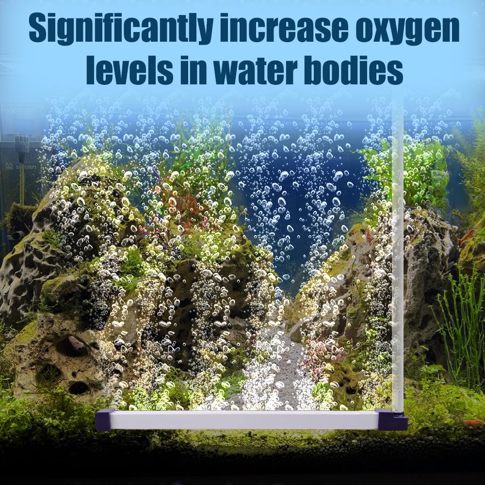Barre à Bulles pour Aquarium, Pierre à Air Murale pour Aquariophilie, Diffuseur d'oxygène Silencieux pour Aquarium d'eau Douce et d'eau de Mer, pour Poissons, Crevettes Plantes Hydroponiquesues