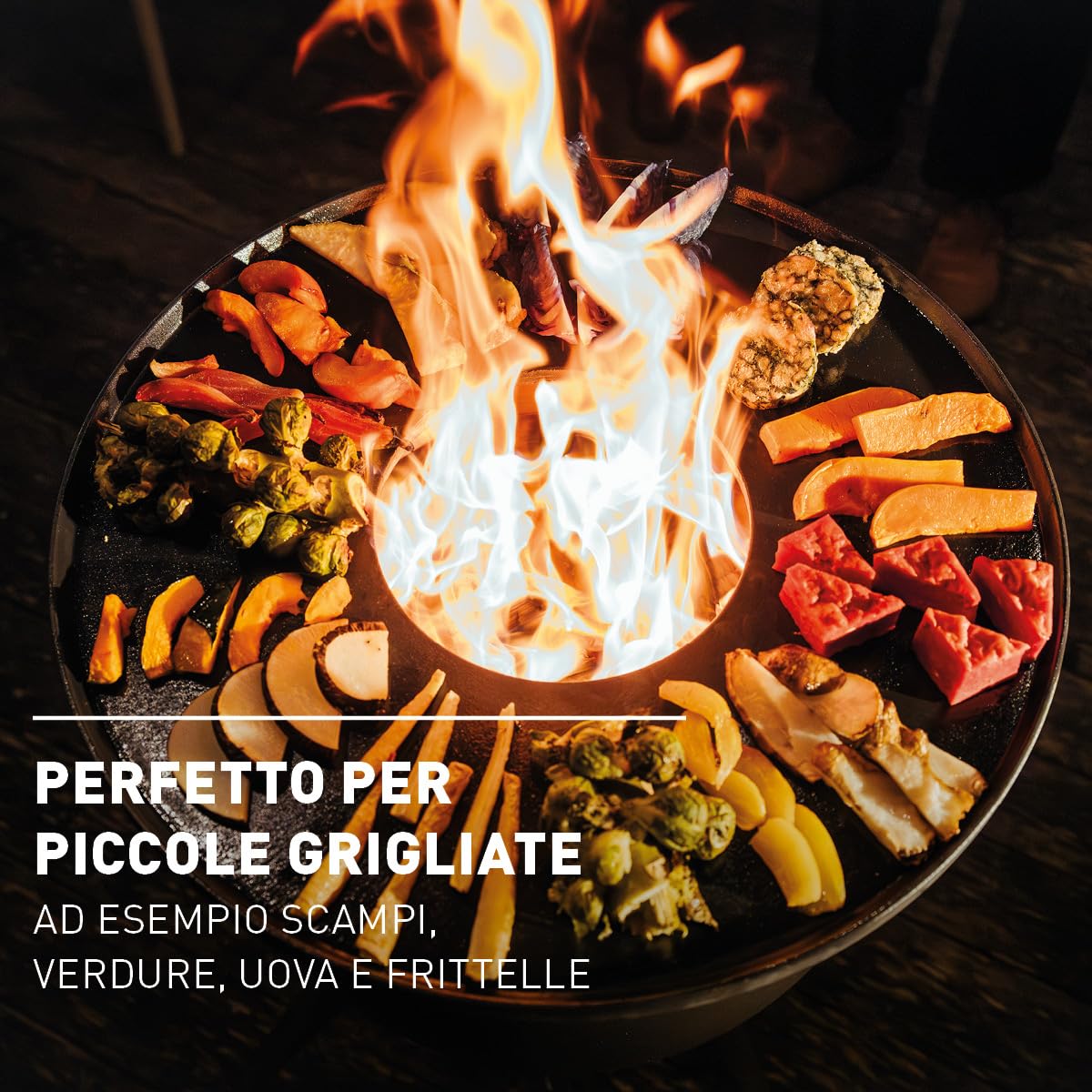 höfats - MOON 45 Plancha - Piastra in ghisa smaltata - Ottima conservazione del calore per grigliate di qualsiasi dimensione - Rivestimento antiaderente, griglia a basso contenuto di grassi -