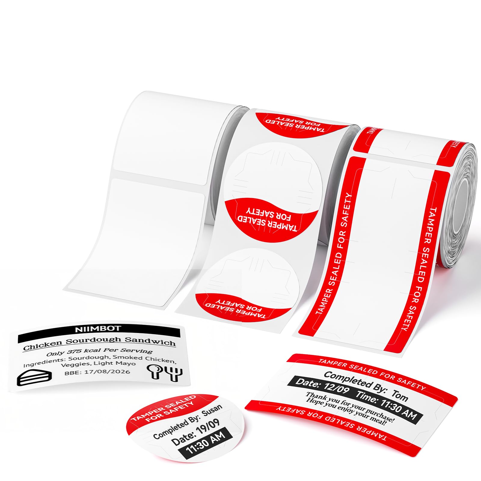 NIIMBOT 3 Roll Set Label for Safe Secure Tamper Evident Sealing