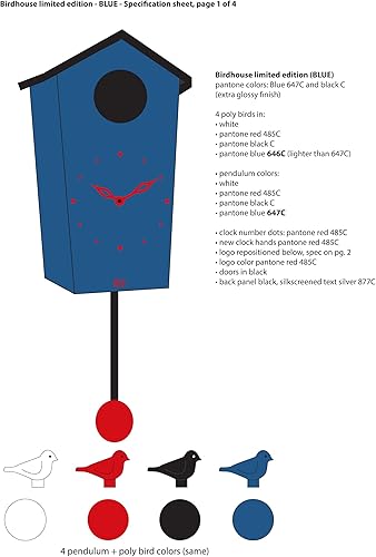 Vista 47 de KOOKOO Birdhouse - Reloj de cuco de diseño moderno con 12 voces naturales de pájaro o llamada de cuco Negro