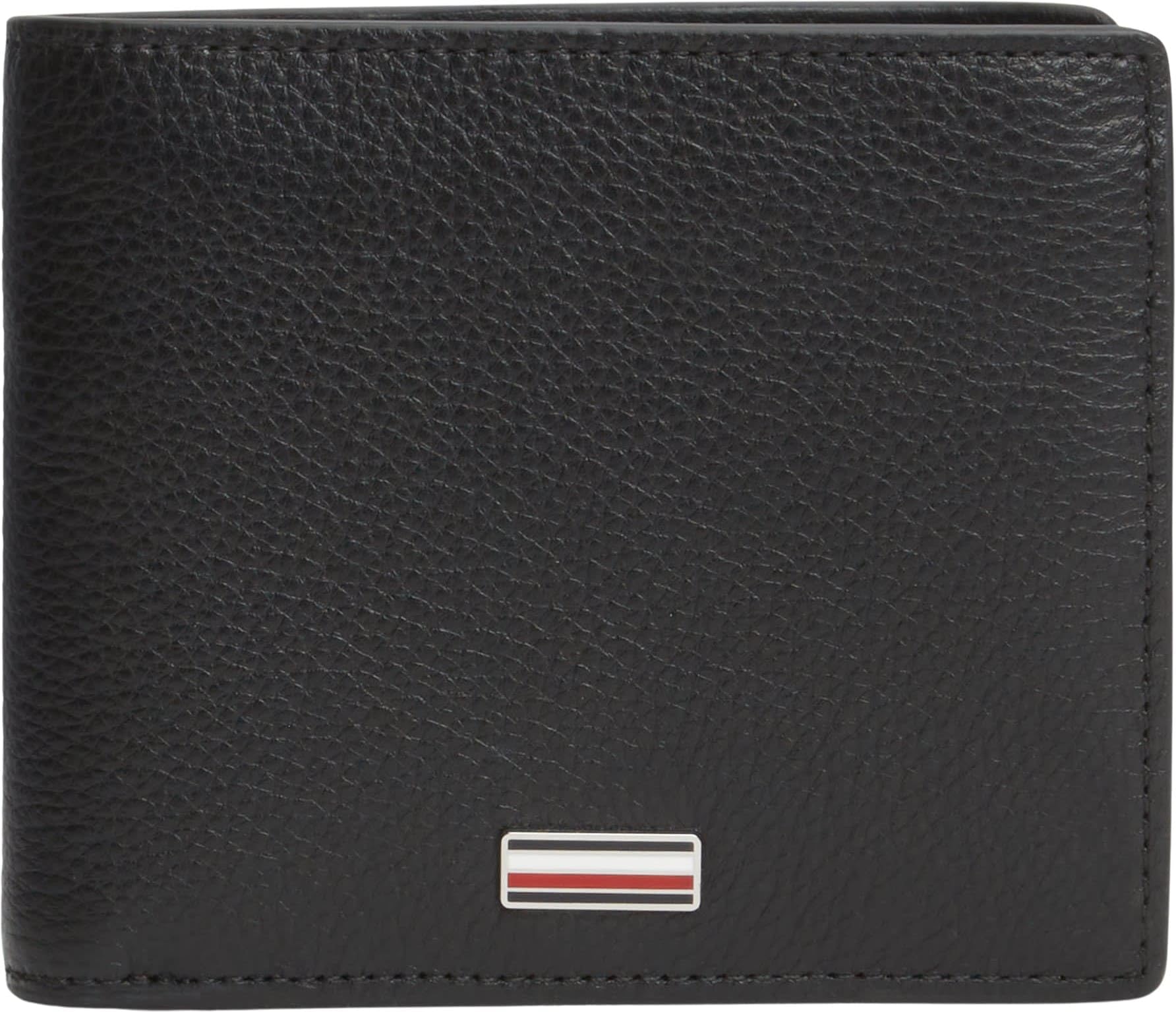 Tommy Hilfiger Men Th Central Cc Flap and Coin AM0AM14497 Bifold Wallet, Black, One Size