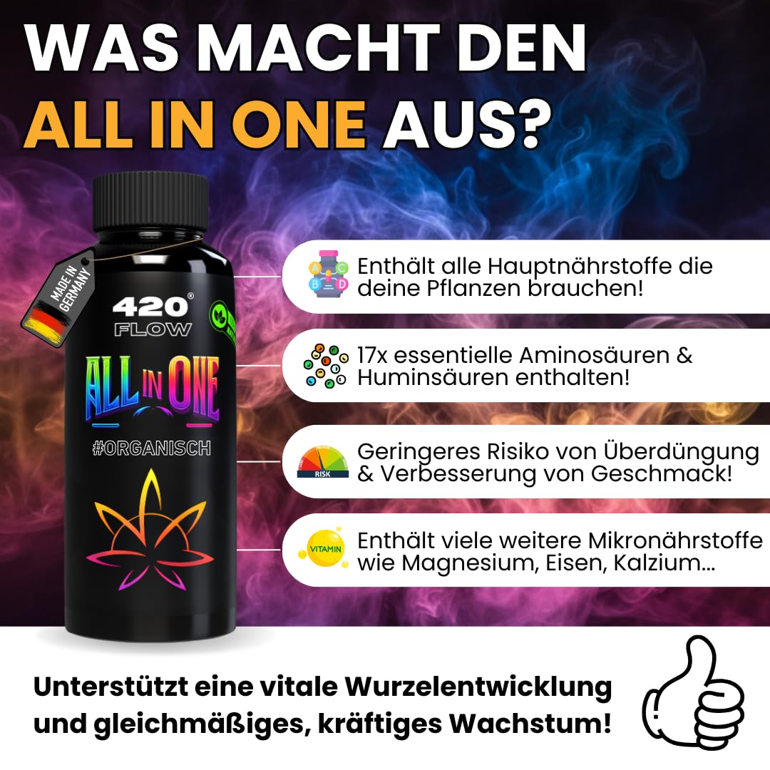 All-In-One Grow Dünger | Organisch | Ausgewählte Rezeptur für Hanf Samen | Anfängerfreundlich (inkl. Videoanleitung) | Perfekte Ergänzung für Dein Growbox Komplettset (1000ml)