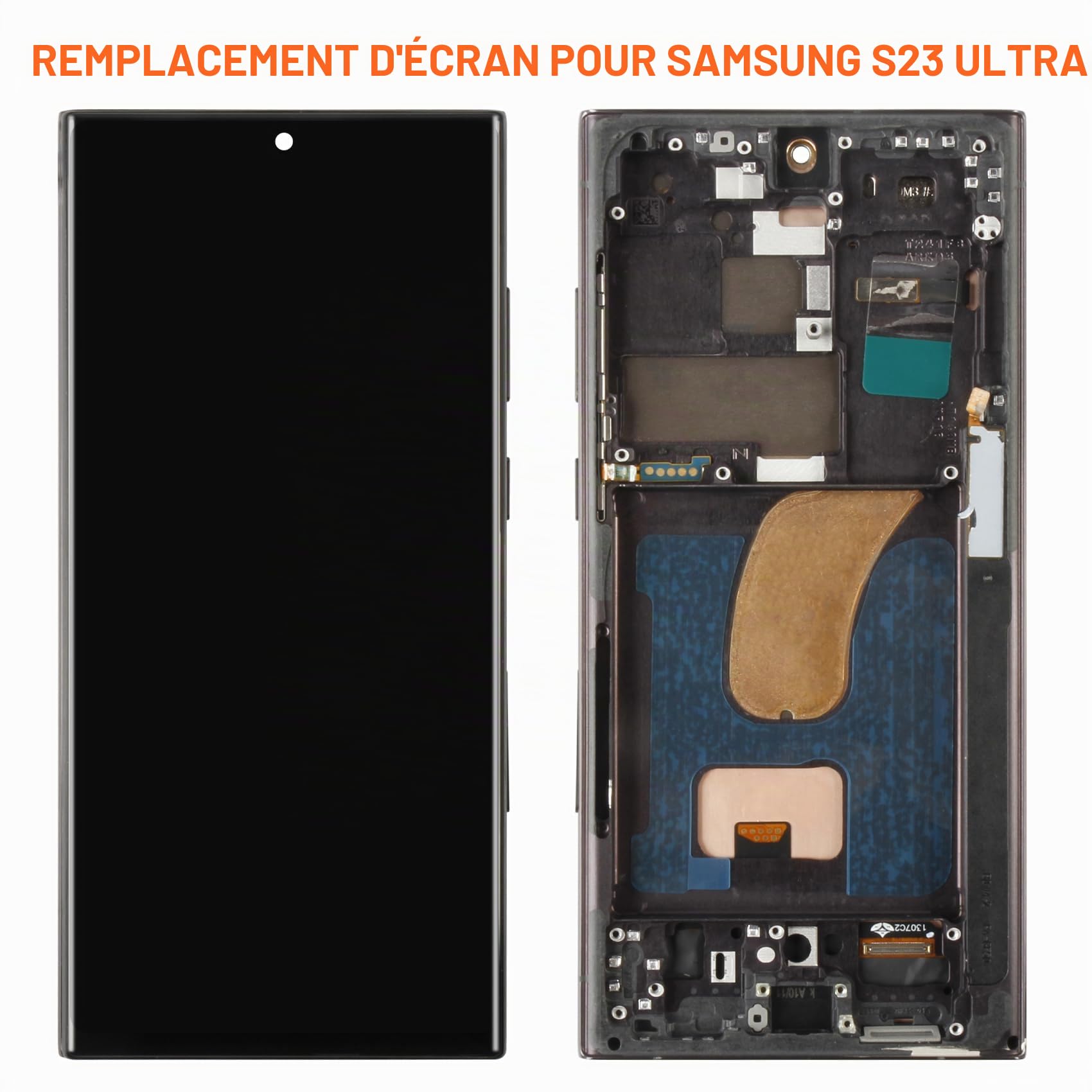 AGCUT (US Version, SM-S918U) Écran LCD pour Samsung S23 Ultra 5G SM-S918U1 6,8 Pouces LCD Display Affichage Digitalizer Ecran Tactile Assemblée avec Outils (Noir avec Cadre, sans Empreinte)