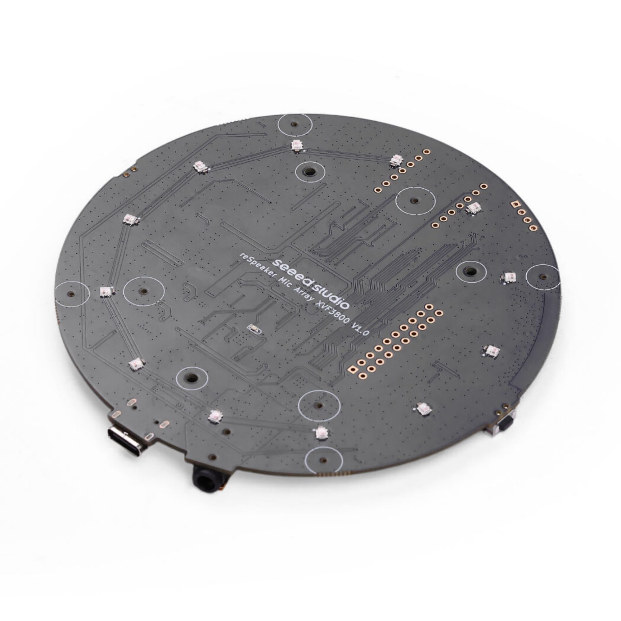 ReSpeaker XVF3800 4-Mikrofon Array USB Sprachmikrofon Modul | XMOS AI Geräuschunterdrückung, Für Raspberry Pi, Für ESP32, Für PC, Smart Home Sprachsteuerung