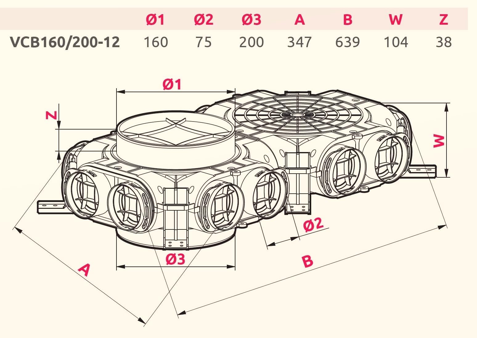 SYSTERM Accessori Per Recupero, Ventilazione, Riscaldamento, HVAC, Sistema HVAC, Recupero Del Calore, Ventilazione, Scatola Di Distribuzione, Impianto Di Ventilazione 75 Mm (scatola Di Distribuzione - 2