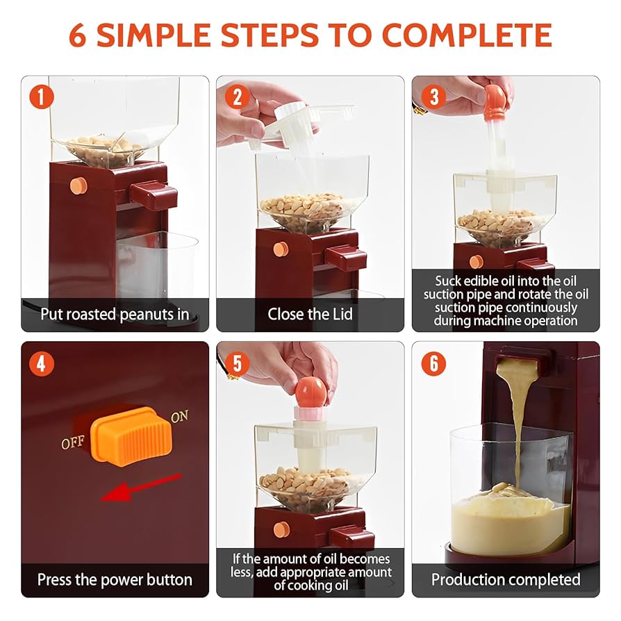 Grain Grinders Mill Machine, Electric Peanut Butter Machine, Household Butter Maker Mini DIY Making Grinding Machine For Coffee Corn Peanut Cashews Hazelnuts