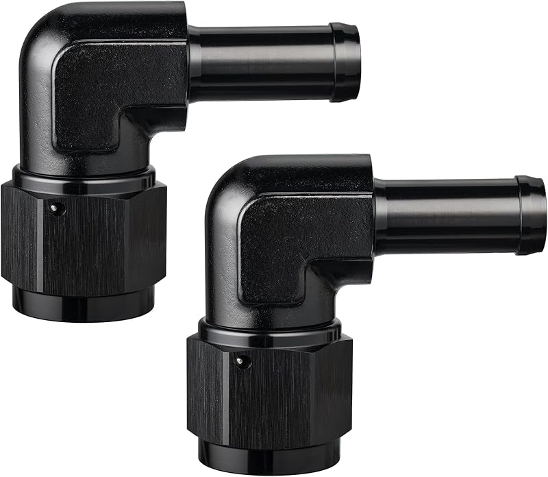 Conexão de mangueira EVIL ENERGY 10AN fêmea para espigão de 1,27 cm, 90° giratória – 2 unidades