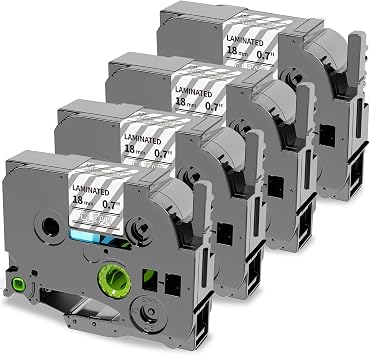 Oozmas Compatible with TZe White on Clear P-Touch Label Tape 18mm 3/4 Inch