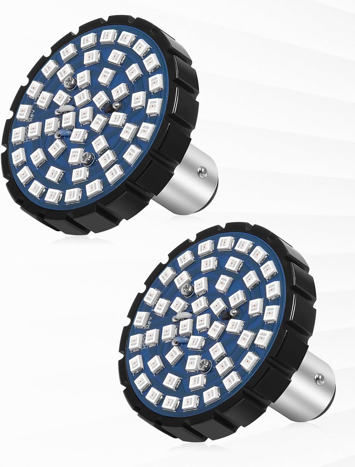 PBYMT 2" Motorcycle Rear Turn Signals 1157 LED Tail Brake Lights Compatible with Harley Davidson Touring Street Glide Road Glide Dyna Softail Sportster Iron 883 (Blue Base)
