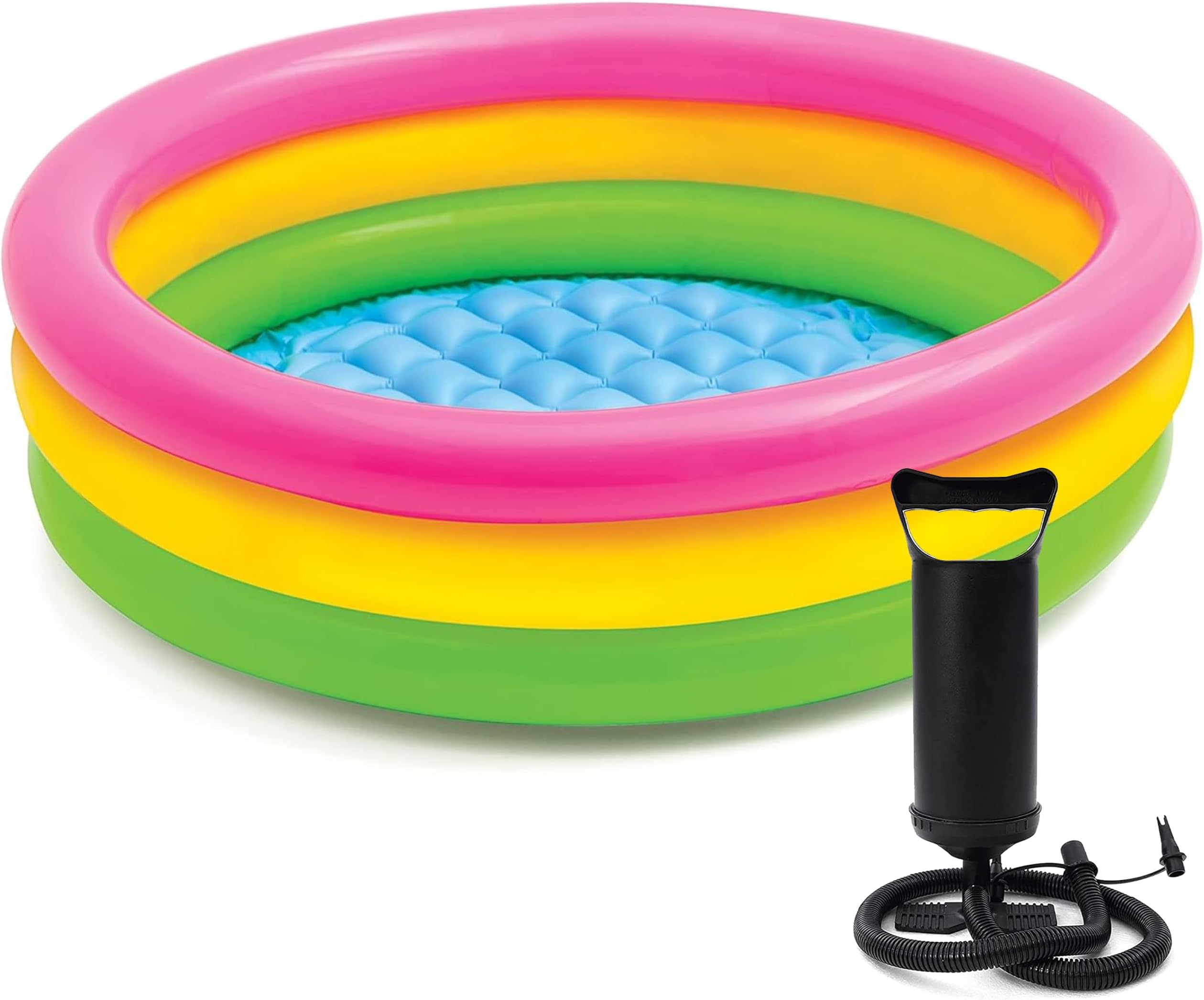 Toyshine 3 feet Baby Pool Bath Tub with 12 Inch Air Hammer Inflation Pump for 1-3 Years Indoor & Outdoor Swimming Pool for Kids