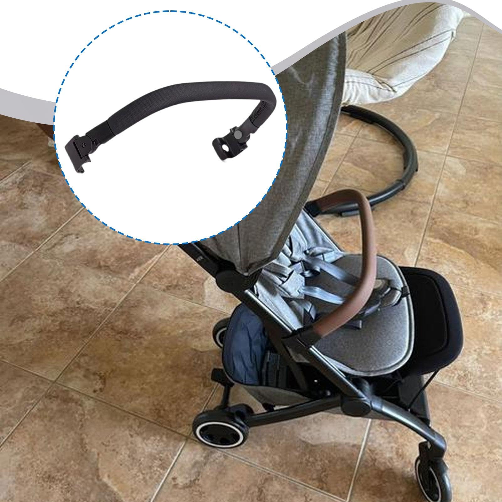 Strollers Armrest con Pasamanos Plegable Empuñadura Ergonómica Instalación Rápida Accesorio Profesional Materiales Seleccionados Adecuado para Paseo Y, Negro
