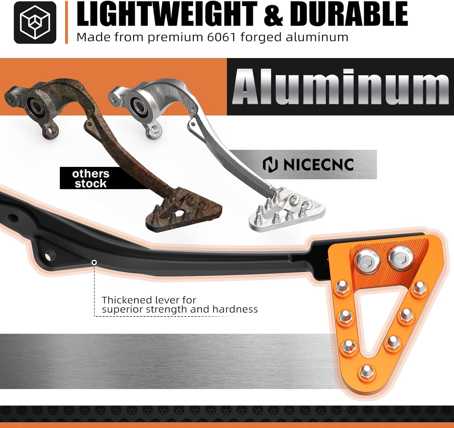 NICECNC Motorcycle Brake Pedal Foot Lever Compatible with KTM 125-450 XC XCF SX SXF 2016 125-500 XC XCF XCW SX SXF EXC EXCF TPi 6D 2017-2024,See Fitment