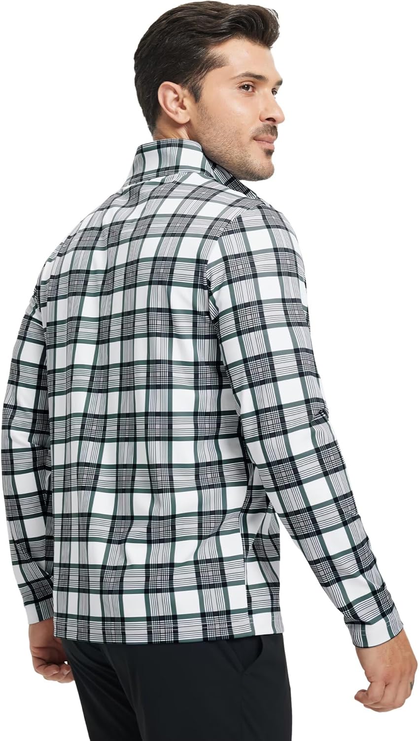 M MAELREG Quarter Zip Golf Pullover Men Dry Fit Long Sleeve Performance Wicking 1/4 Zip Full Print Pullover Mens Sweatshirt - Image 5