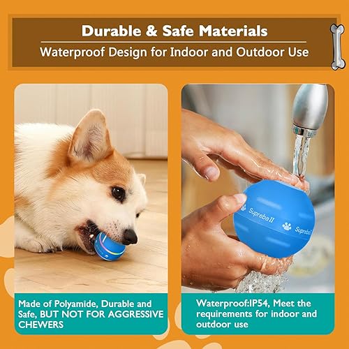 Vista 12 de PetDroid Juguetes interactivos para perros, [2025 recientemente actualizados] Juguetes de bola rodante automática activados por movimiento duradero