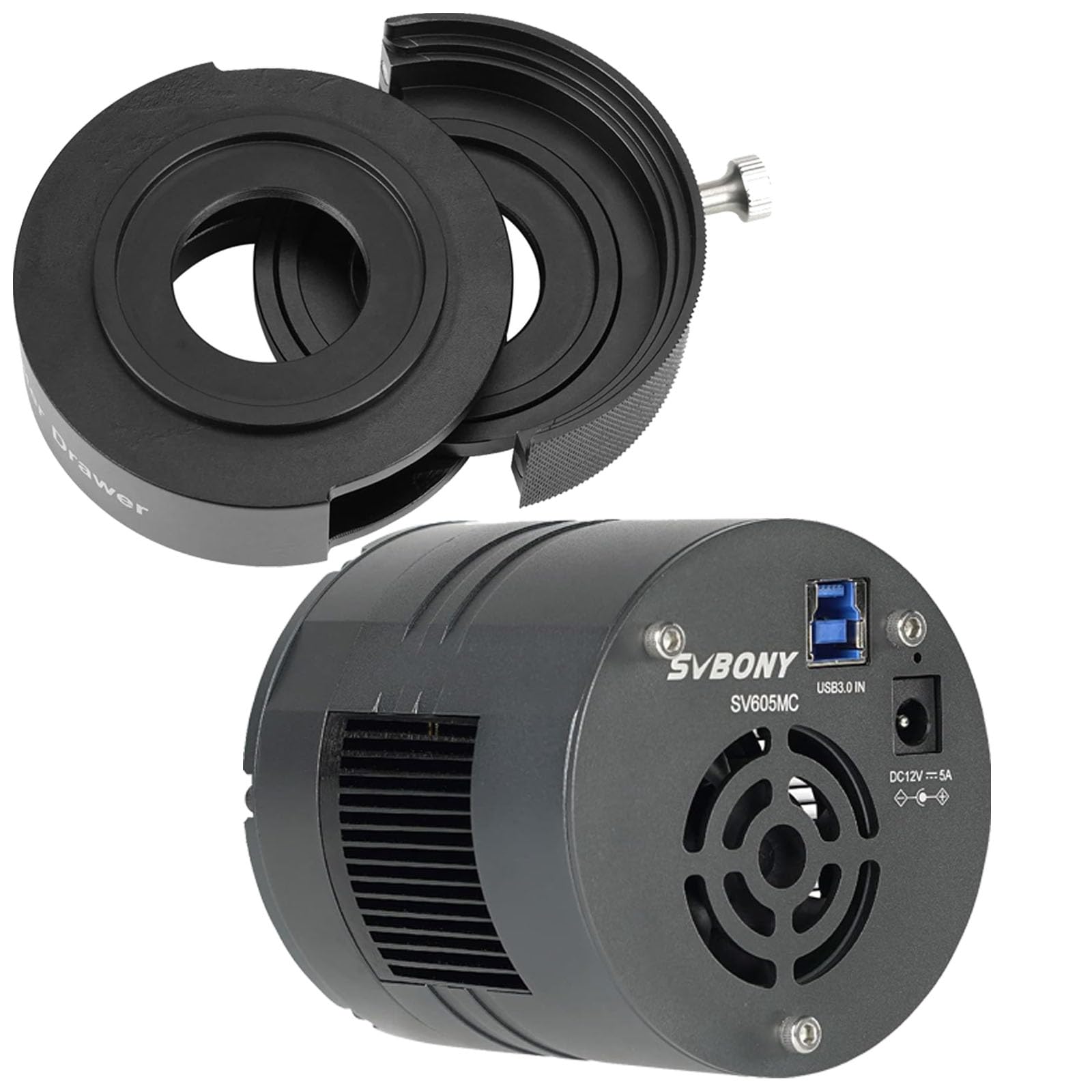 SVBONY SV226 Telescope Filter Drawer Bundle with SV605MC Cooled Camera, 9 Megapixel CMOS Cooled Monochrome Astronomy Camera for Deep Sky Astrophotography