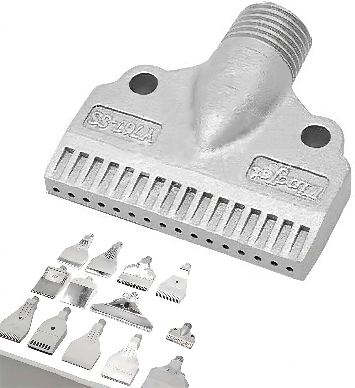 Ugello Soffiatore G1/4 Femmina, Orifizio Aria Piatto, Ugello Getto Spruzzo Aria per Accessorio Macchina Aria Compressa, Rimozione Polvere 2pcs 16-hole 767 Stainless Steel (Matte)