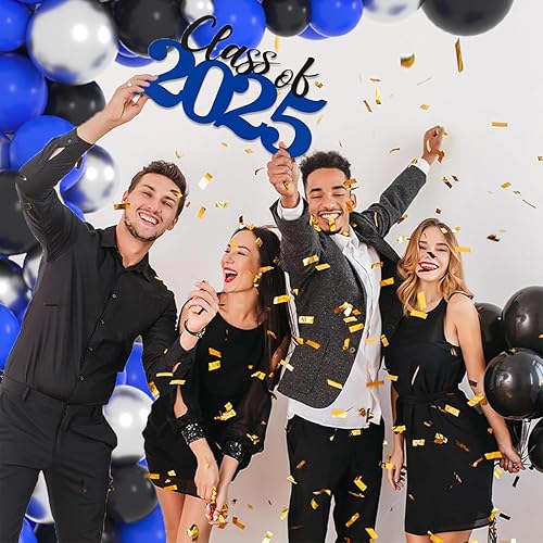 Miniatura 3 de Kit de arco de guirnalda de globos color negro, azul y plateado, globos plateados para niños, bebés, cumpleaños, videocámaras, cumpleaños,