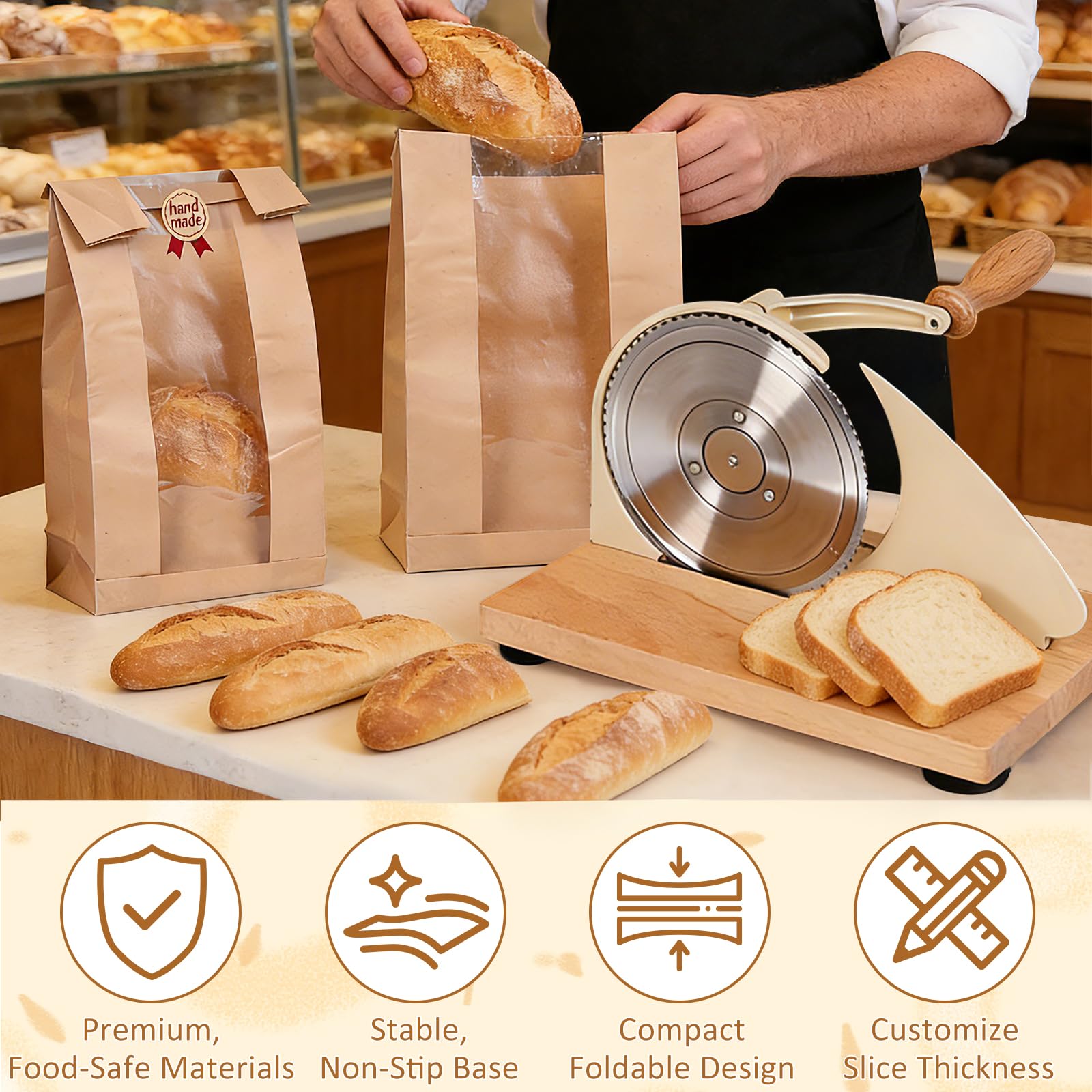 Manual Bread Slicer - Perfect Slices Every Time -4