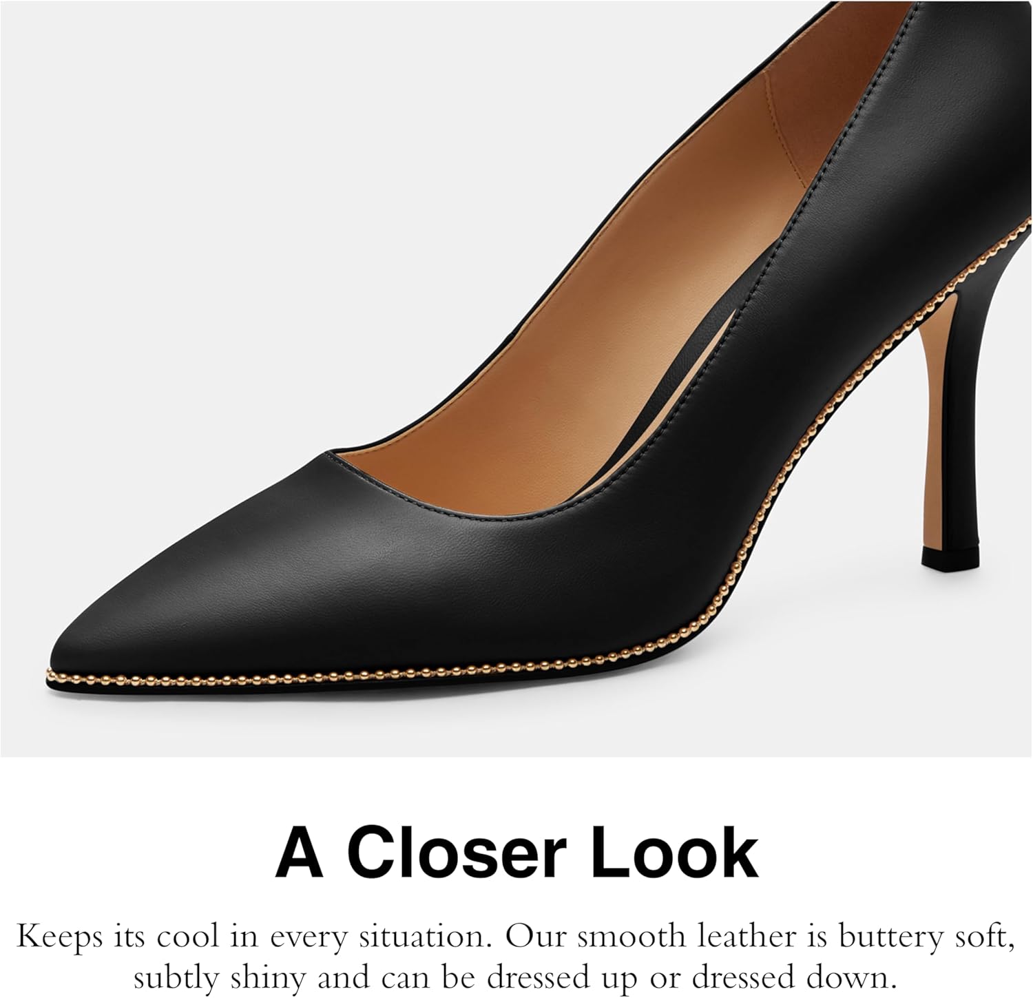 COACH Womens Samantha Leather Pumps Black 7.5 Medium - Image 4