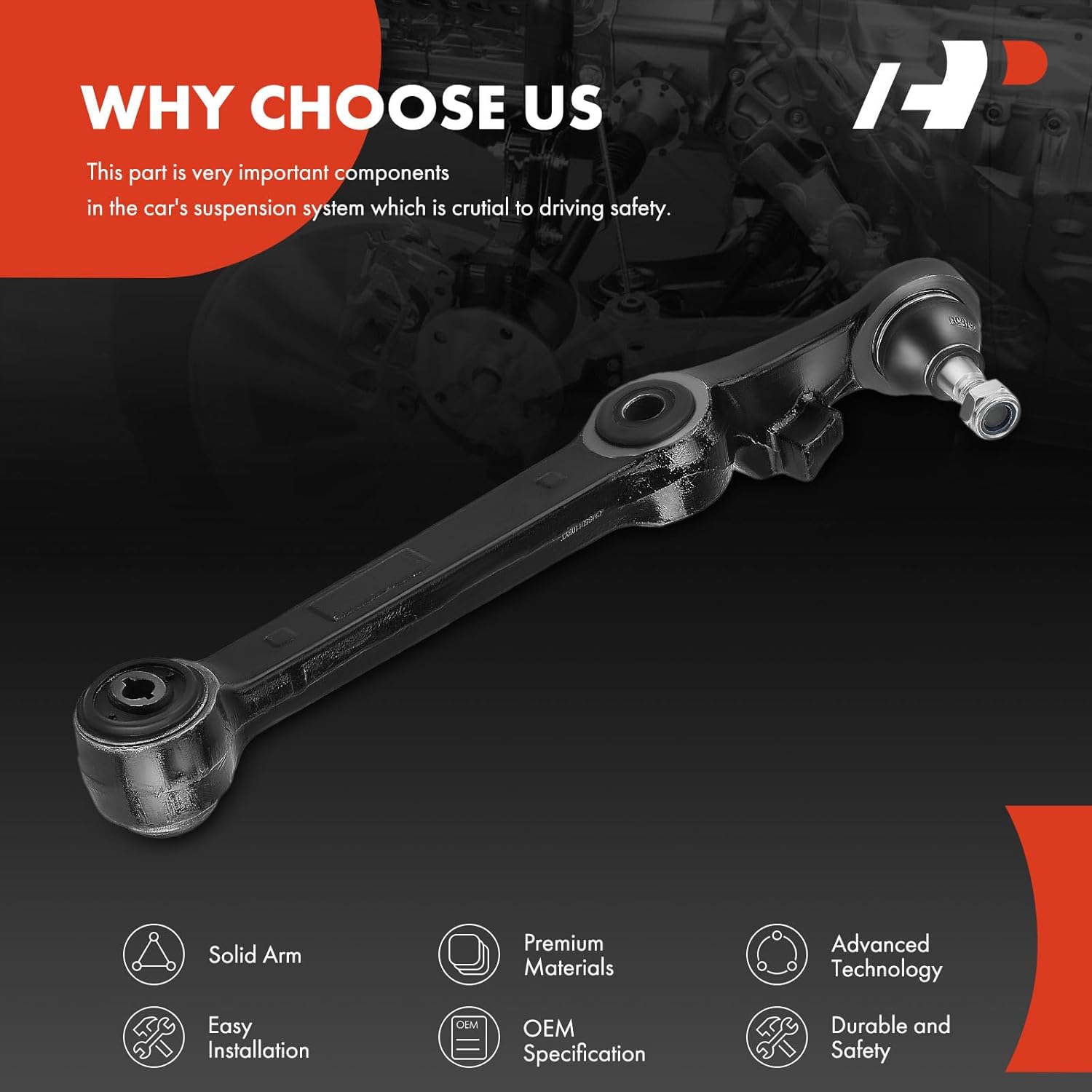 A-Premium Front Right Lower Control Arm, with Ball Joint & Bushing, Compatible with Pontiac GTO 2004 2005 2006