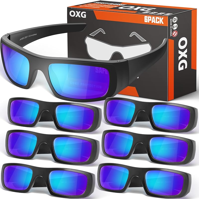Safety Glasses Protective Eyewear Men Women, ANSI Z87.1 Work Glasses Scratch Impact Resistant for Industrial Shooting
