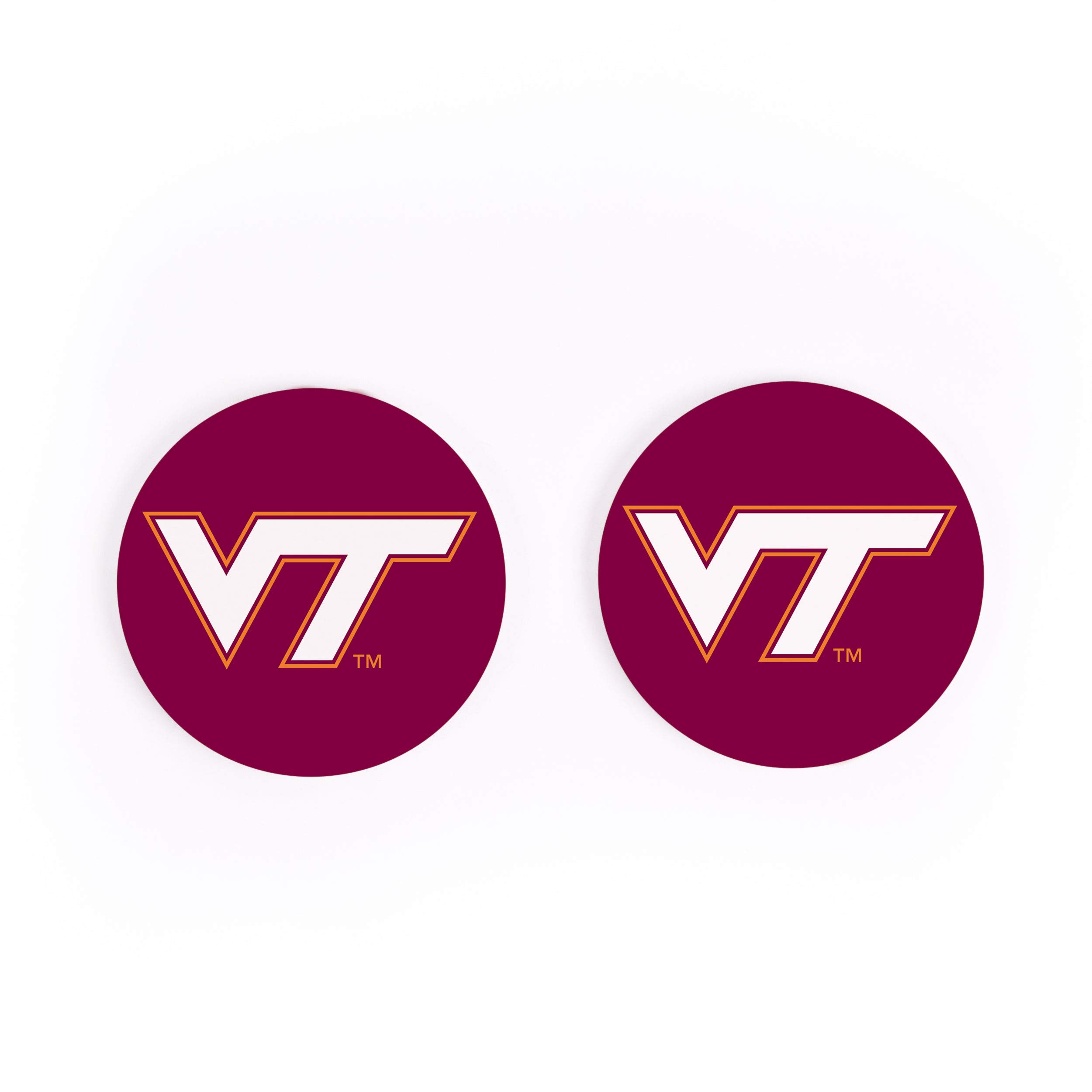 Virginia Tech NCAA Team Logo 2.75 x 2.75 Absorbent Ceramic Car Coasters Pack of 2
